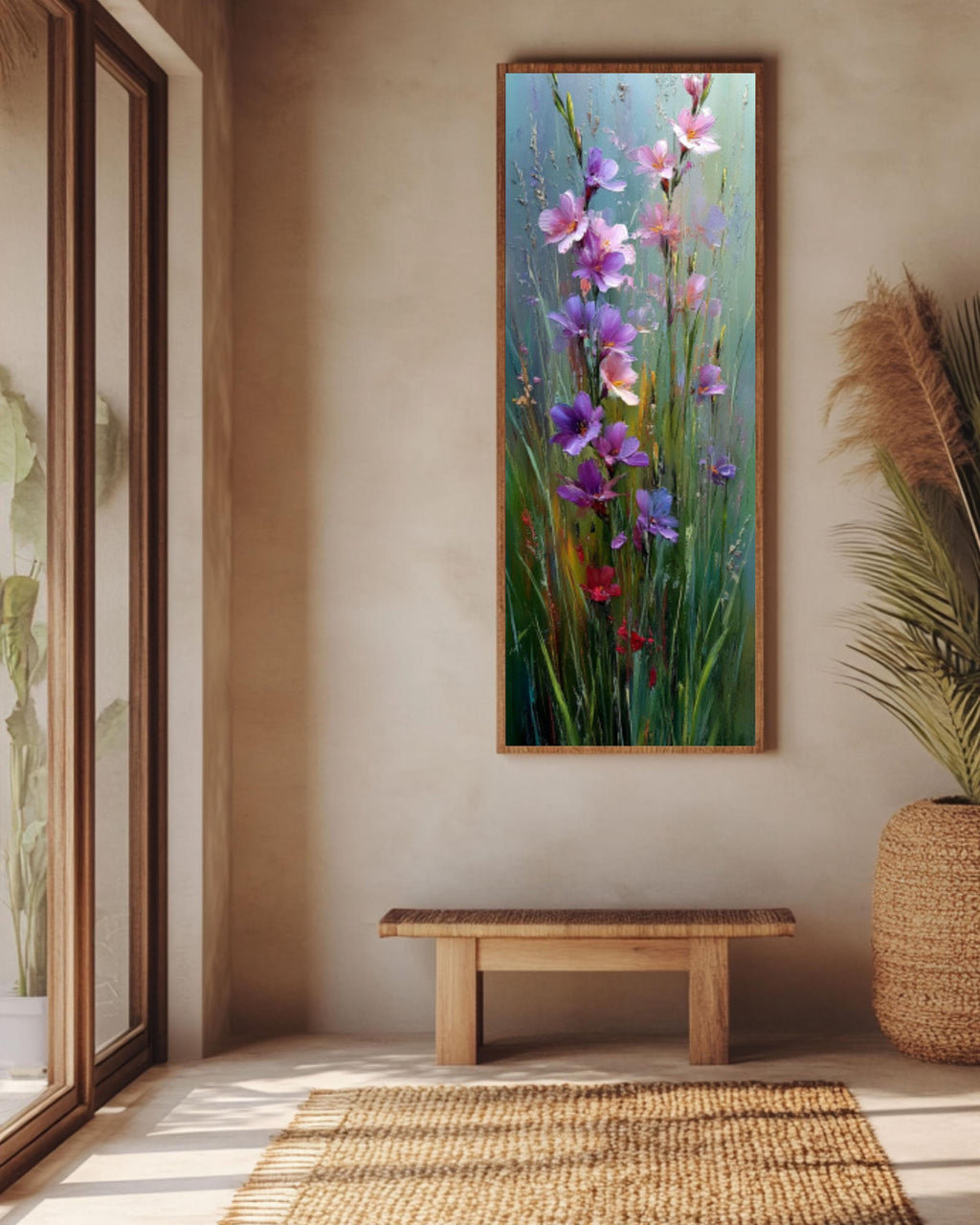 Impressionist Purple Wildflower Meadow Canvas Wall Art