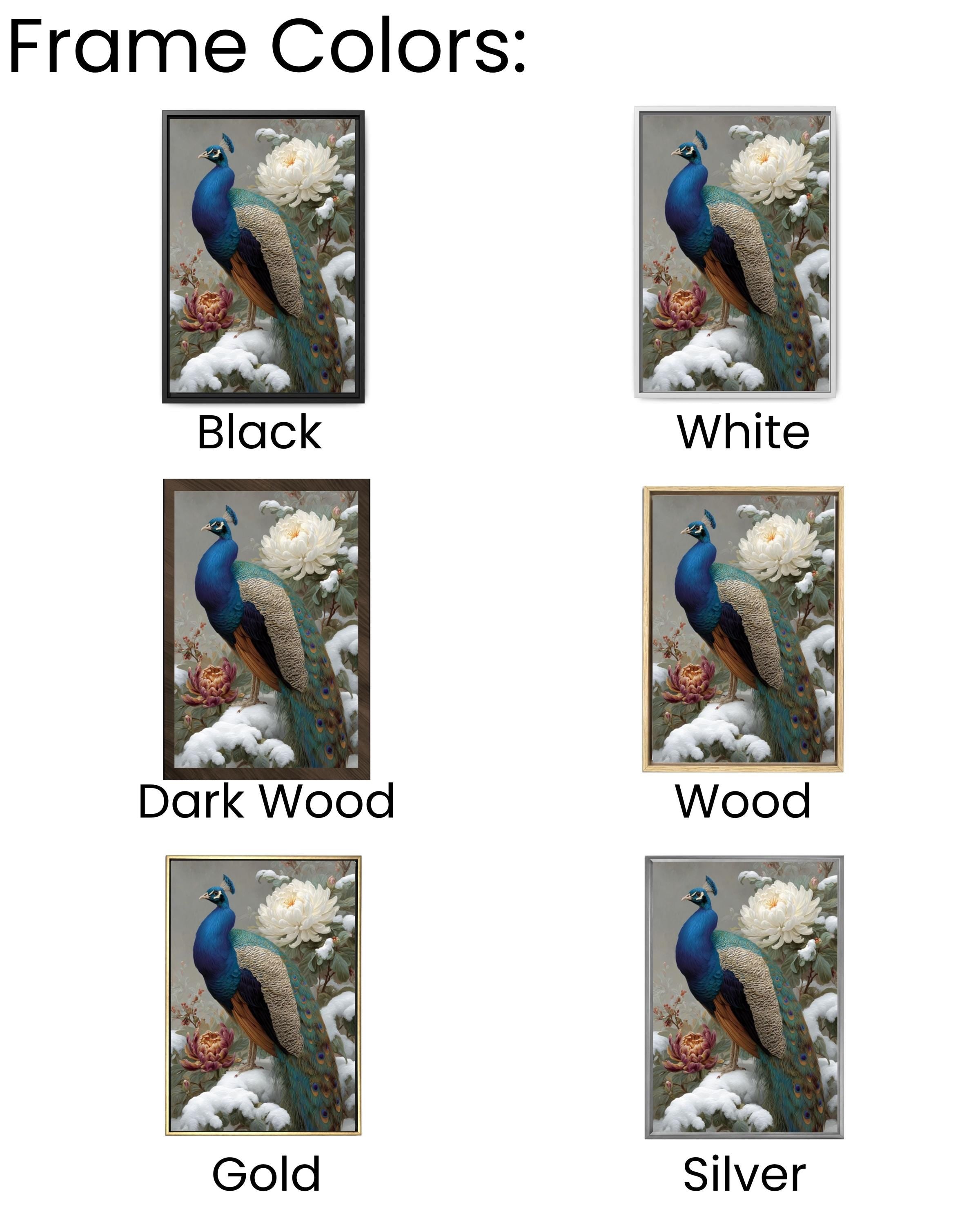 Peacock in Snow Floral Painting Canvas Wall Art – Chinese Style Art
