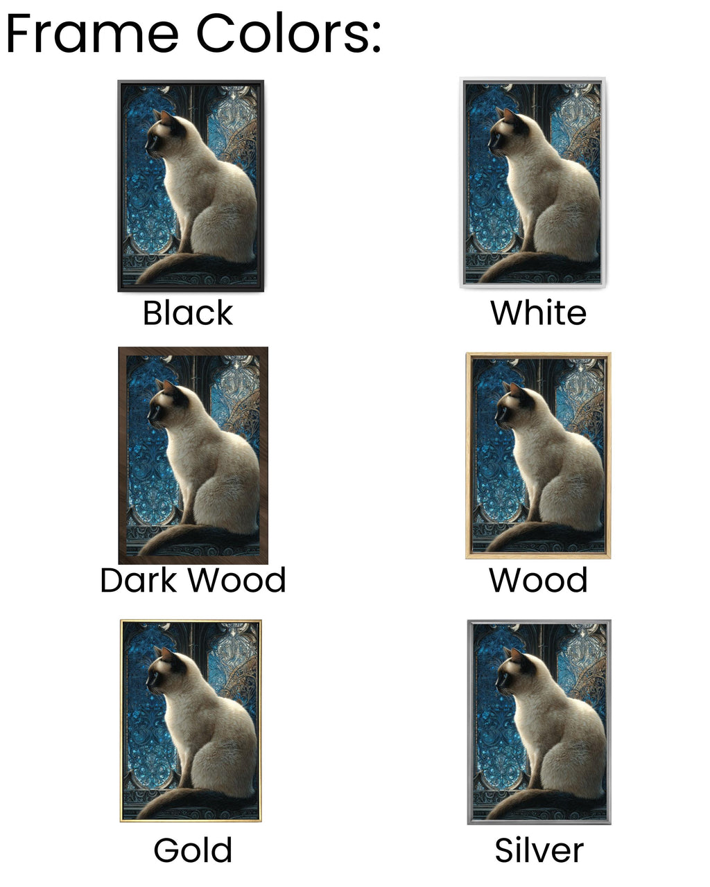 Victorian Siamese Cat Portrait Canvas Wall Art – Vintage Animal Painting