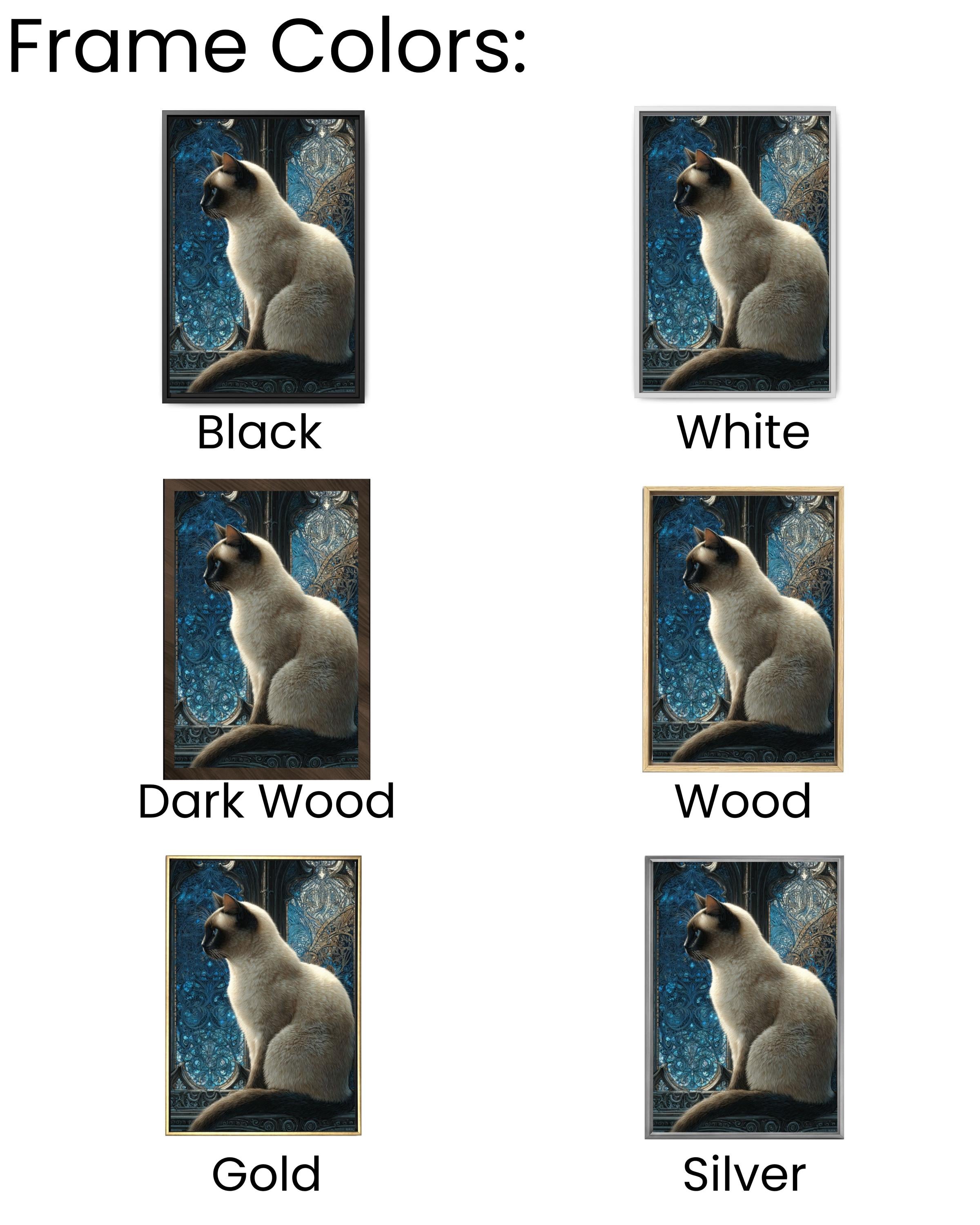Victorian Siamese Cat Portrait Canvas Wall Art – Vintage Animal Painting