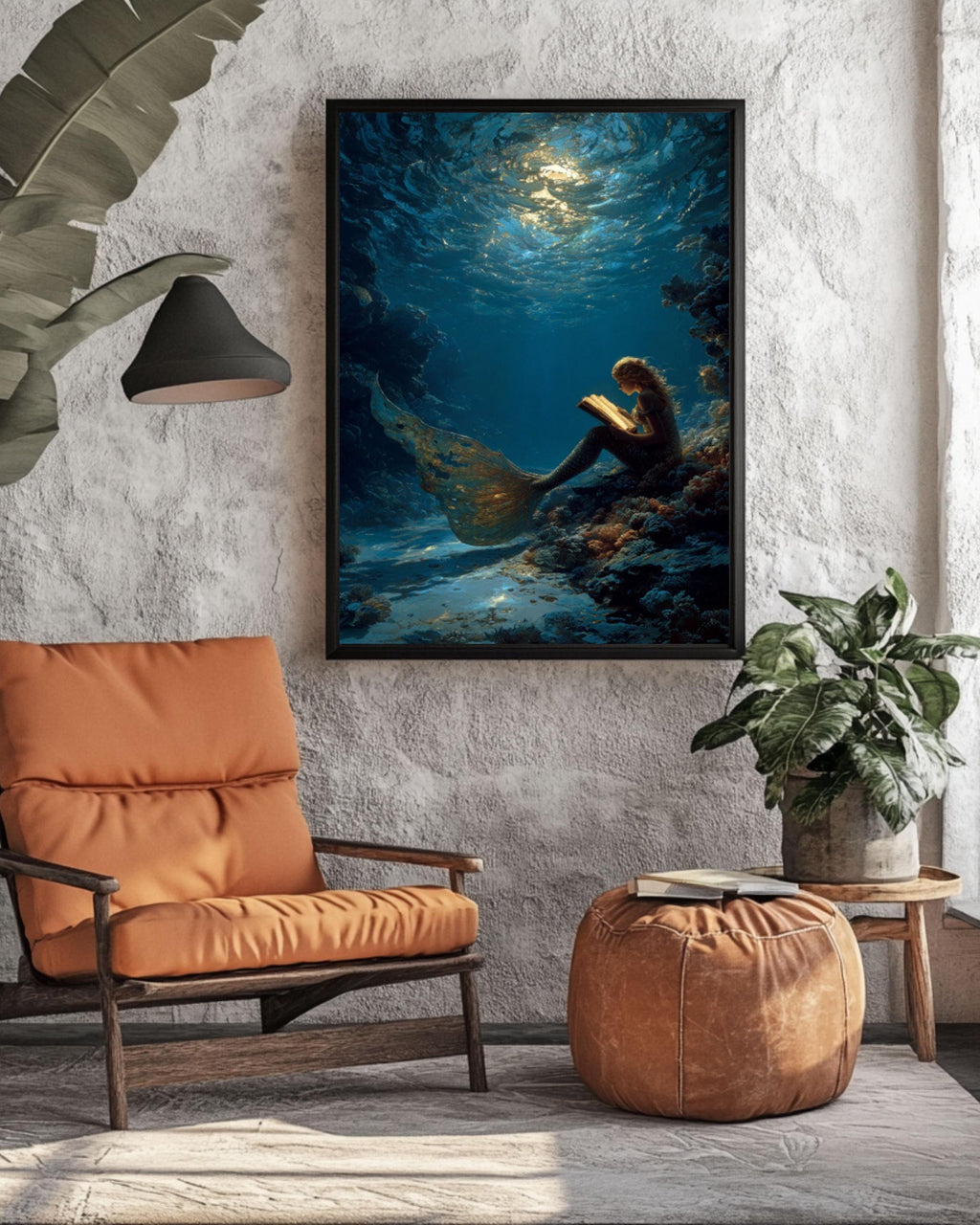 Moonlight Mermaid Canvas Art | Fantasy Book Lover Wall Decor