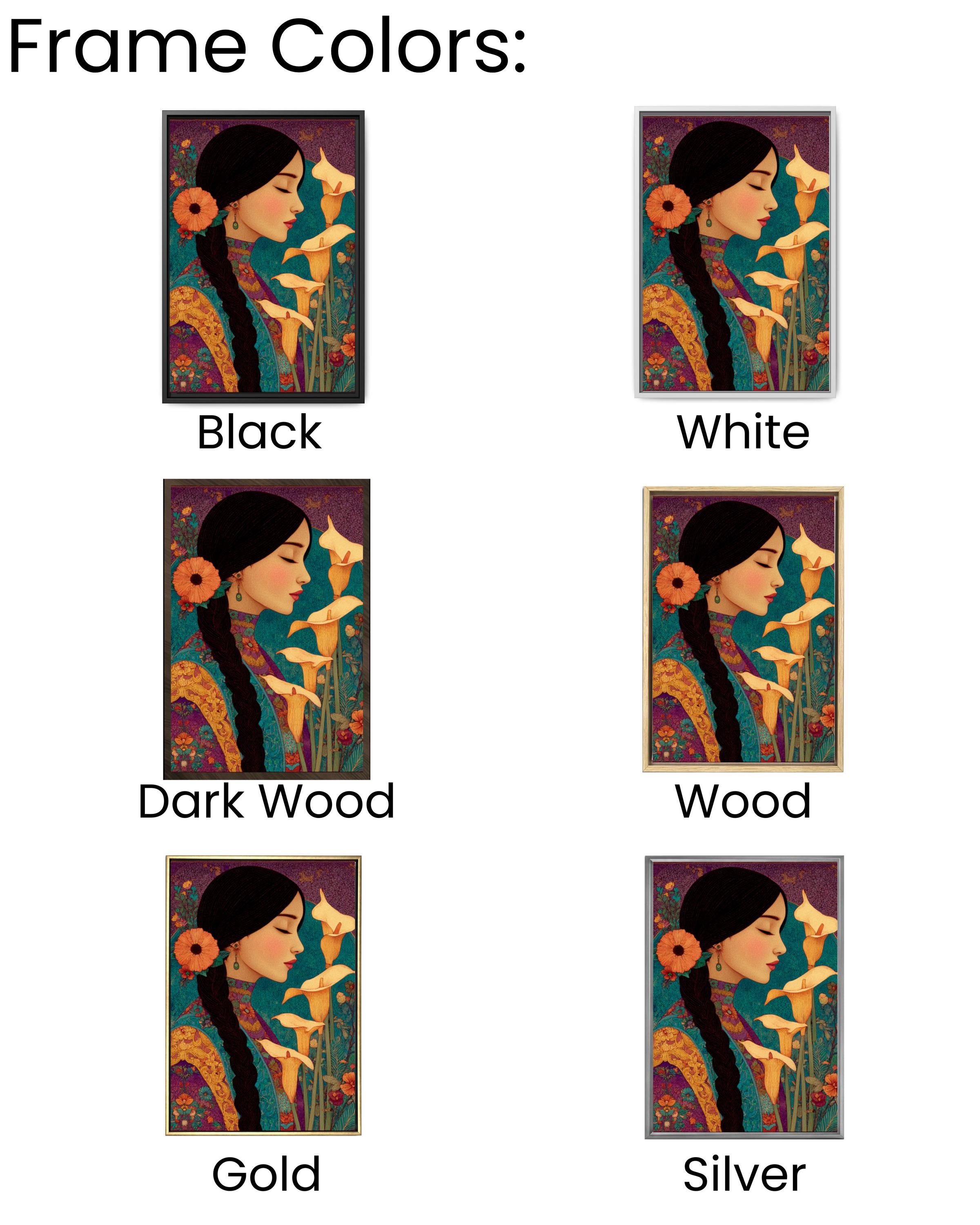 Mexican Woman Calla Lilies Canvas | Laurel Burch Style Latin Art