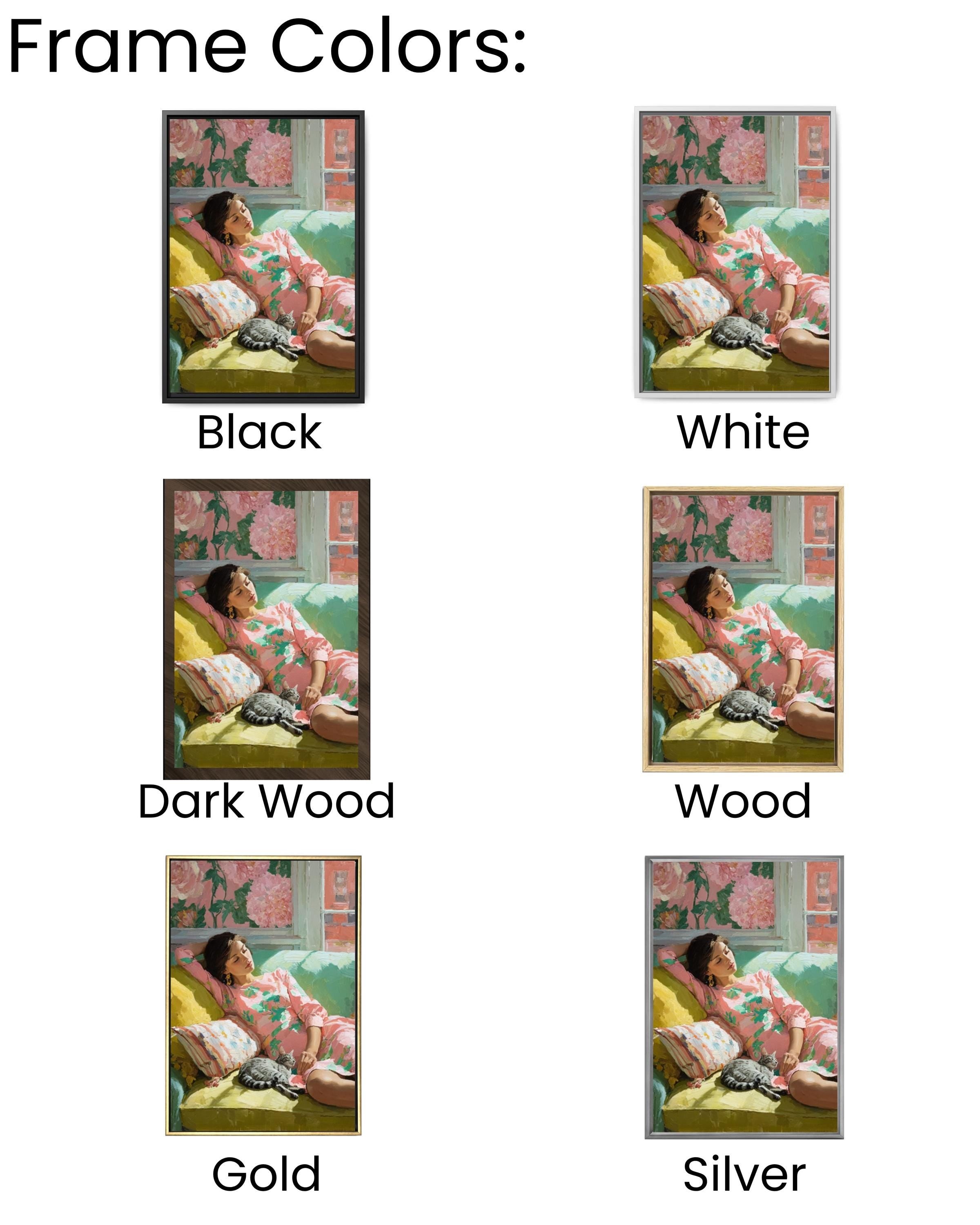 Matisse Inspired Woman and Cat Canvas Print – Pastel Modern Wall Art