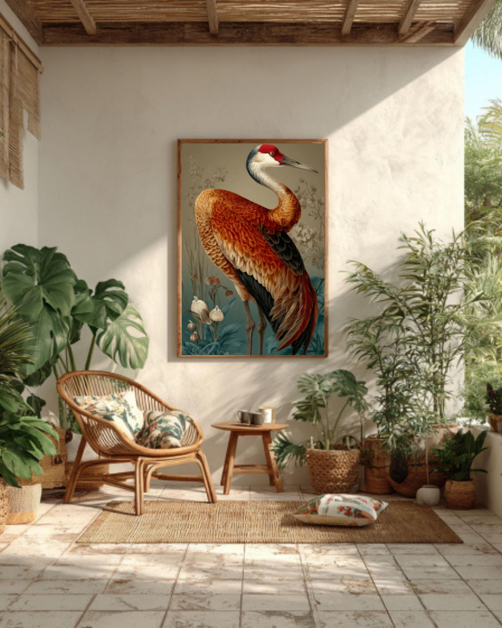 Sandhill Crane Vintage Bird Illustration – Audubon Style Wall Art Print