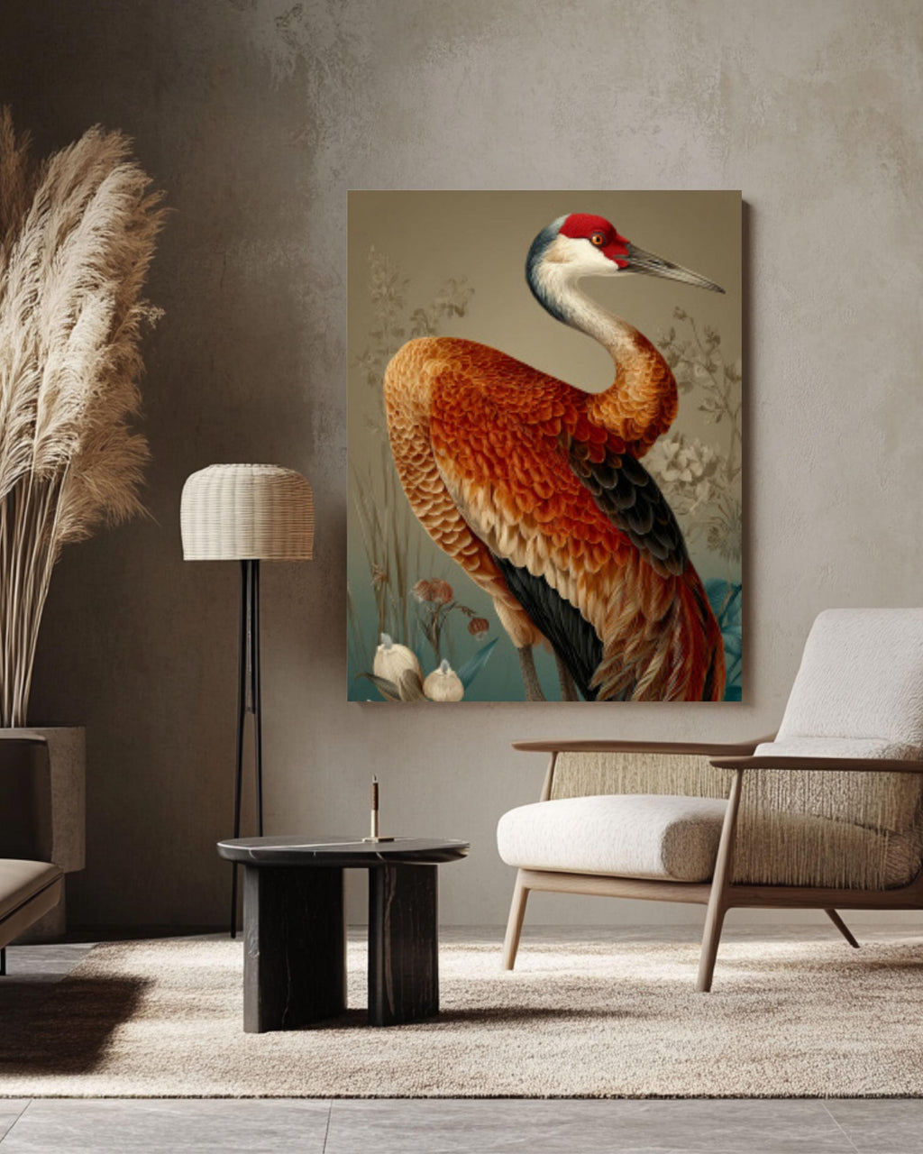 Sandhill Crane Vintage Bird Illustration – Audubon Style Wall Art Print
