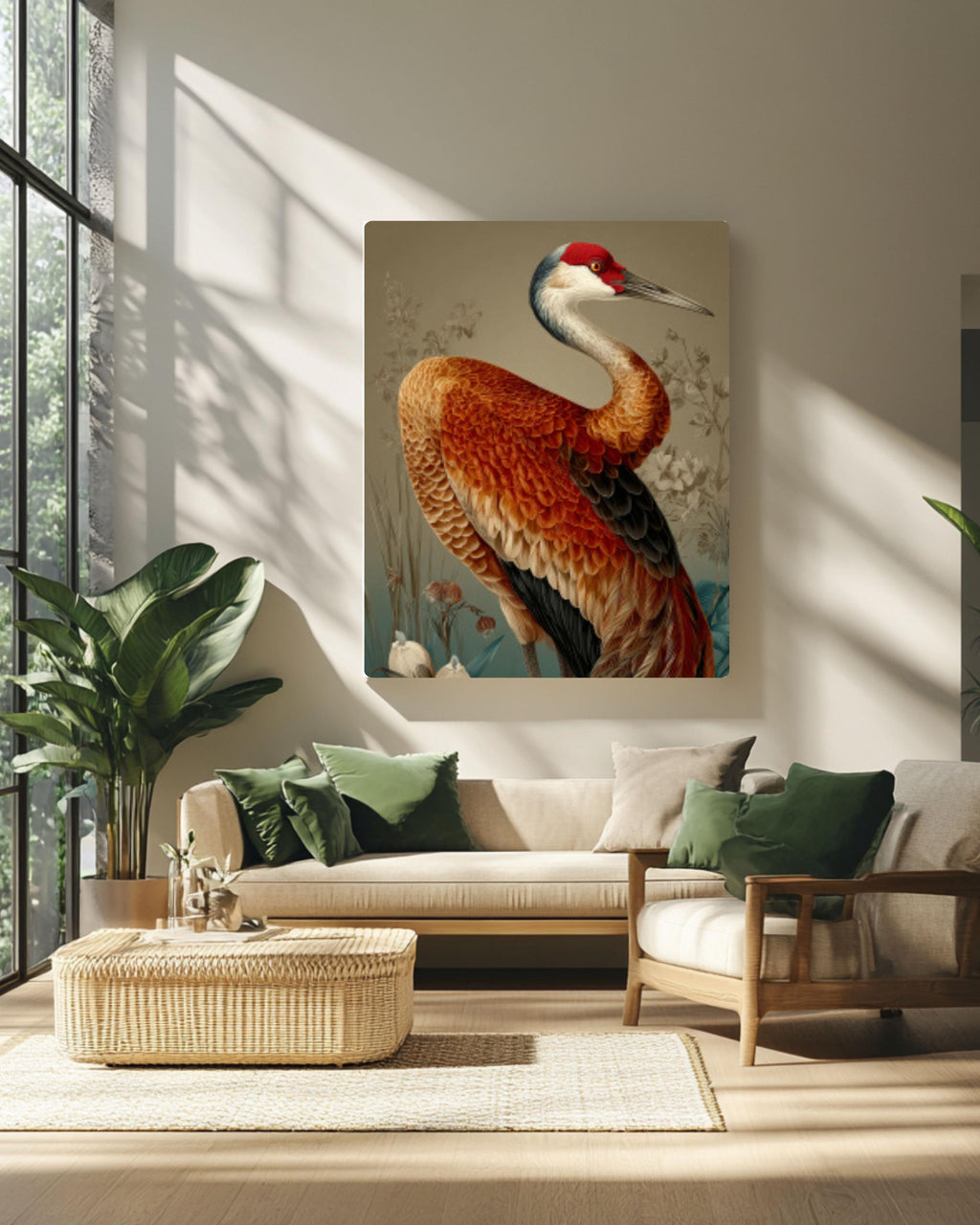 Sandhill Crane Vintage Bird Illustration – Audubon Style Wall Art Print