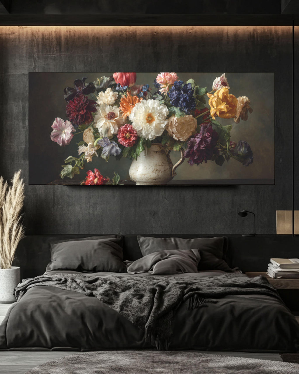 Moody Floral Still Life â€“ Vintage Flowers Art Print, Old Master Style Canvas Wall Art Print – Premium Home Decor