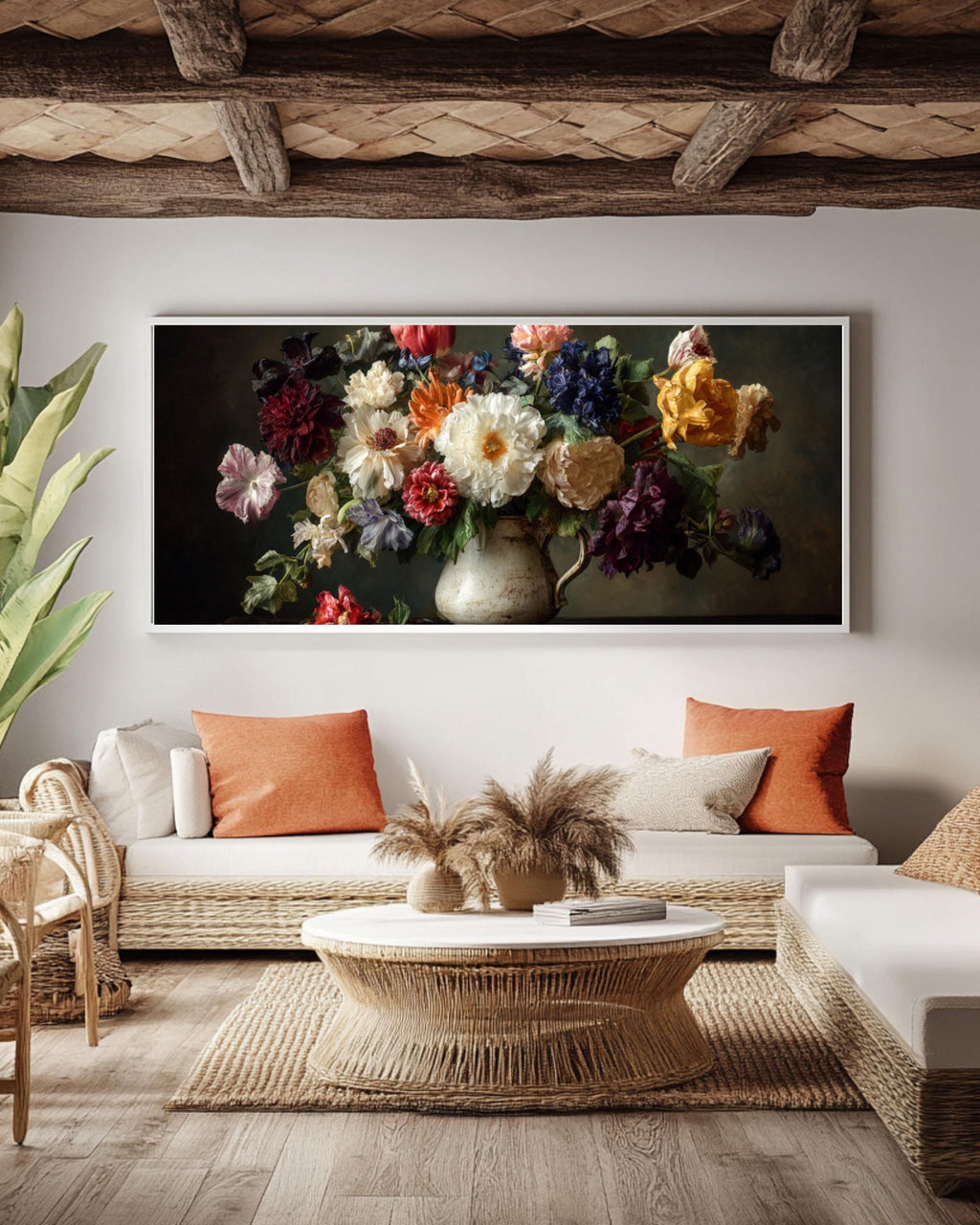 Moody Floral Still Life â€“ Vintage Flowers Art Print, Old Master Style Canvas Wall Art Print – Premium Home Decor