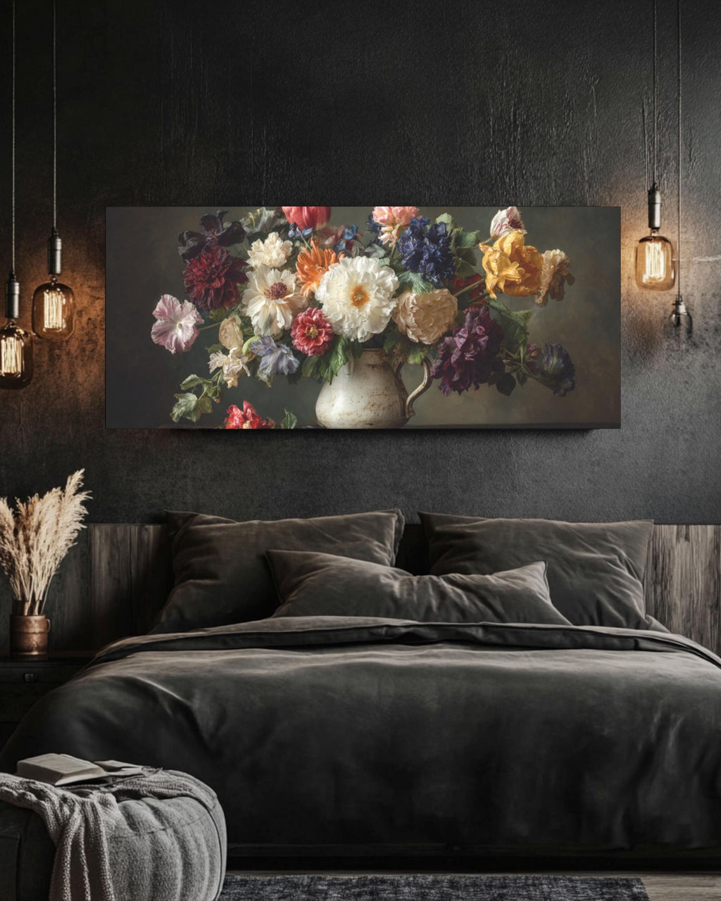 Moody Floral Still Life â€“ Vintage Flowers Art Print, Old Master Style Canvas Wall Art Print – Premium Home Decor
