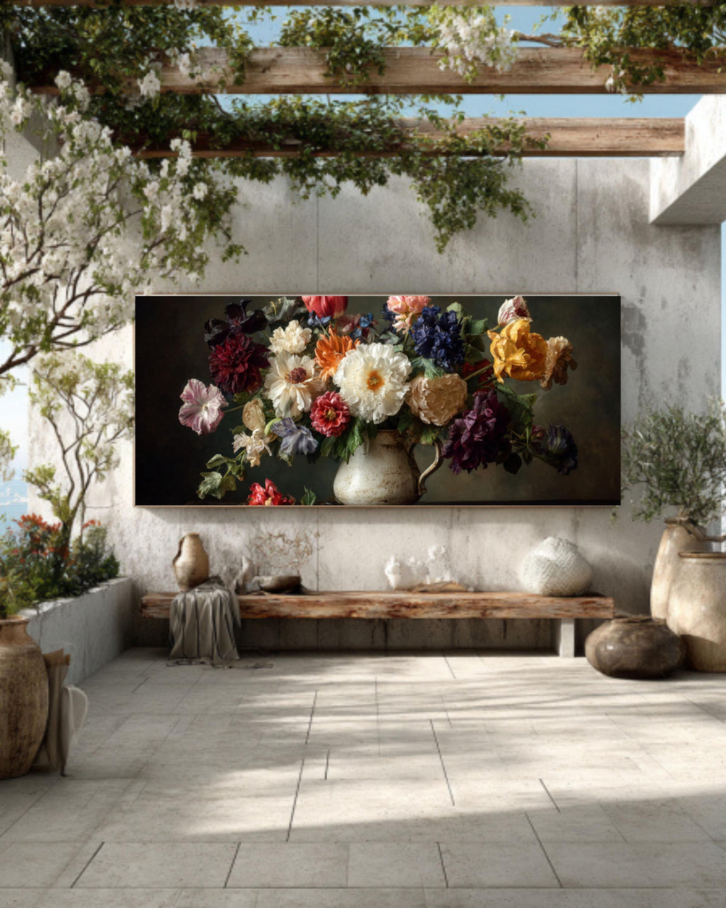 Moody Floral Still Life â€“ Vintage Flowers Art Print, Old Master Style Canvas Wall Art Print – Premium Home Decor