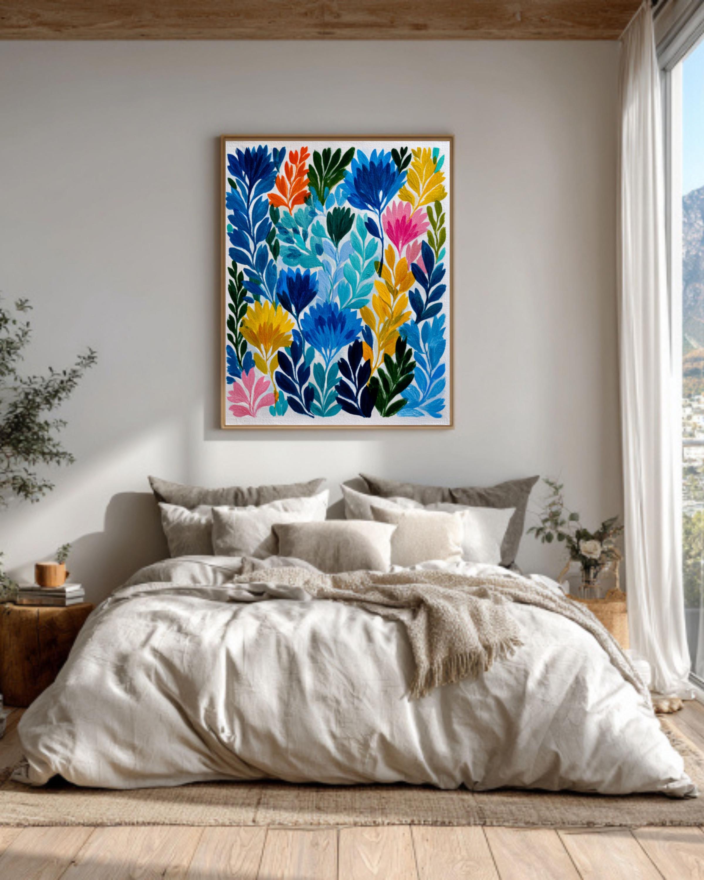 Matisse Inspired Garden Wall Art – Colorful Abstract Foliage Canvas Print