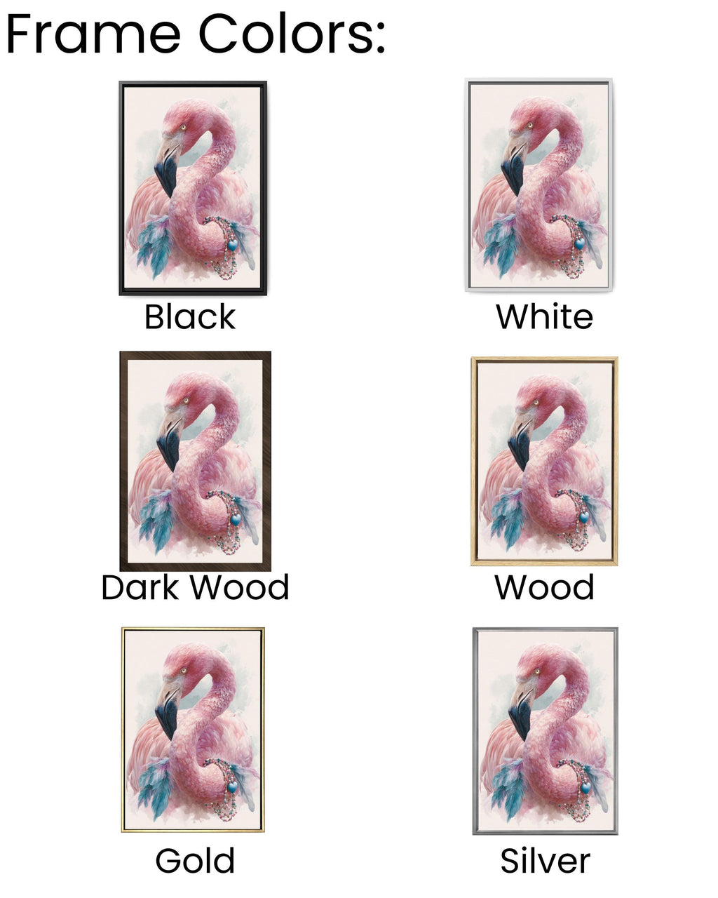 Boho Flamingo Watercolor Wall Art – Pink Bird Bohemian Canvas Print