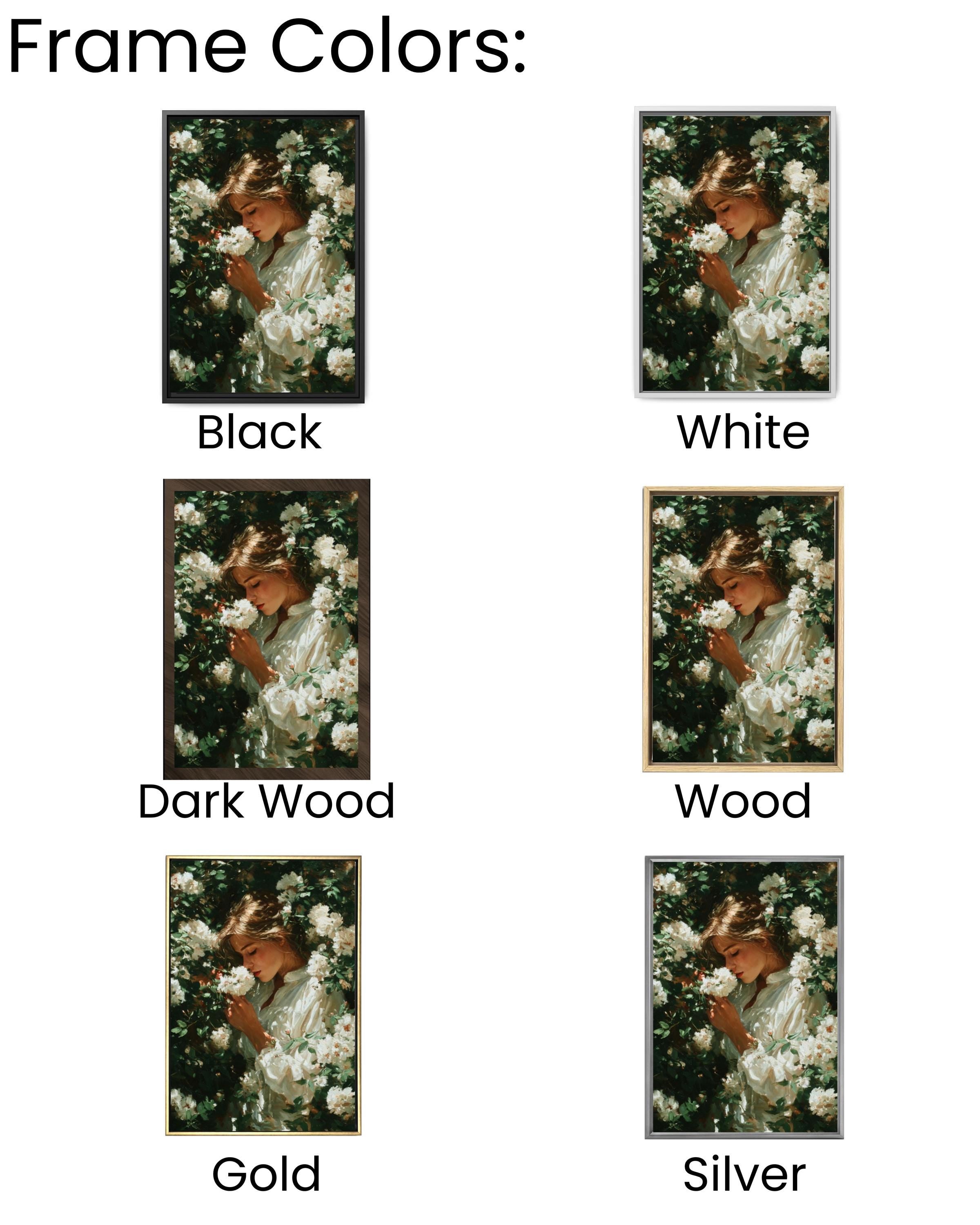 Woman with Flowers Oil Painting Wall Art – Elegant Floral Portrait Canvas Print