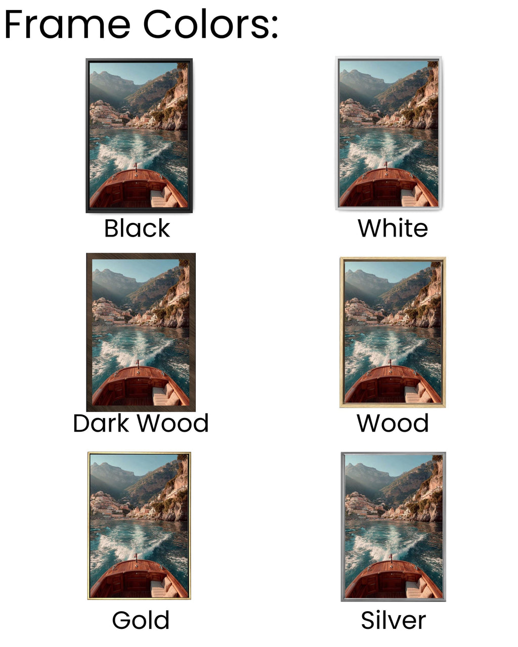 Amalfi Coast Boat Ride Wall Art – Dreamy Italian Coastal Canvas Print