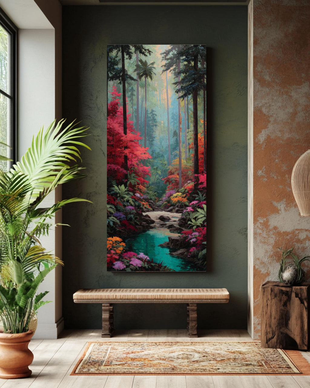 Rainforest Face Surreal Wall Art – Lush Jungle Nature Canvas Print