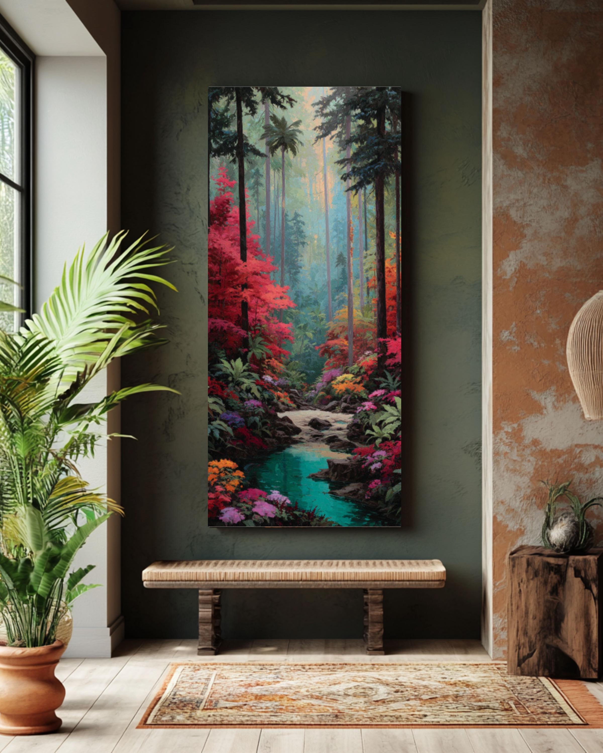 Rainforest Face Surreal Wall Art – Lush Jungle Nature Canvas Print