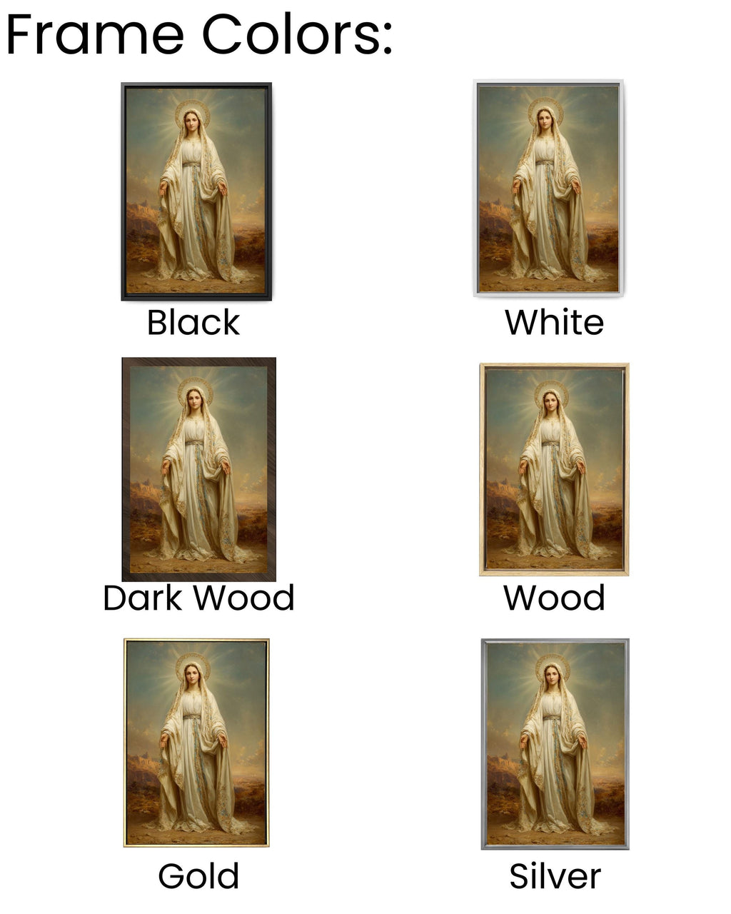 Virgin Mary Portrait Wall Art – Hyper-Realistic Catholic Religious Canvas Print