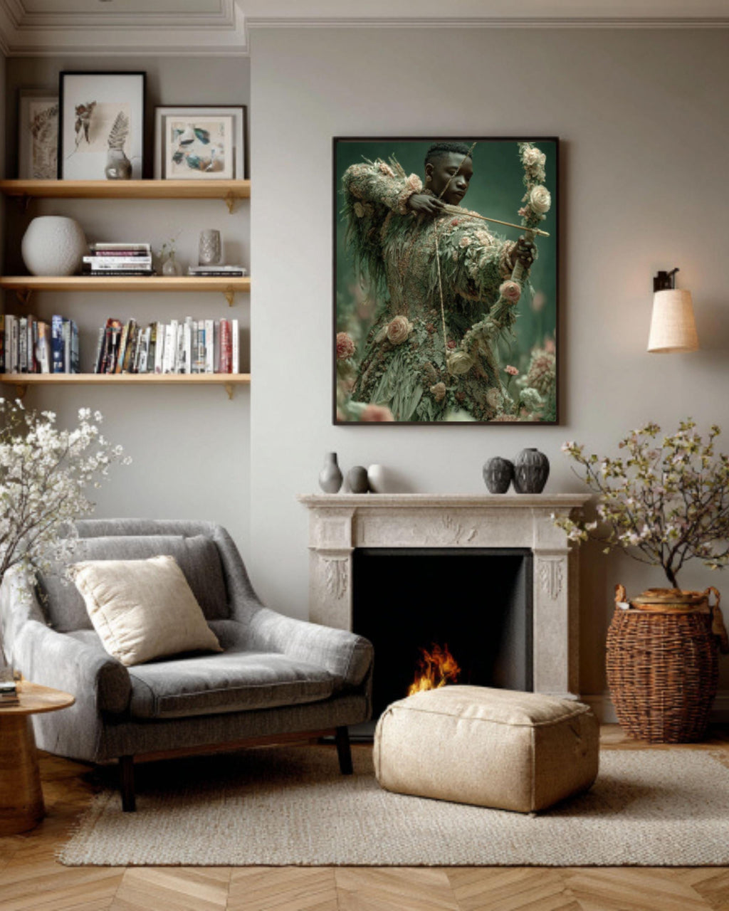Floral Archer Art Print | Cinematic Fantasy Warrior Poster/Canvas