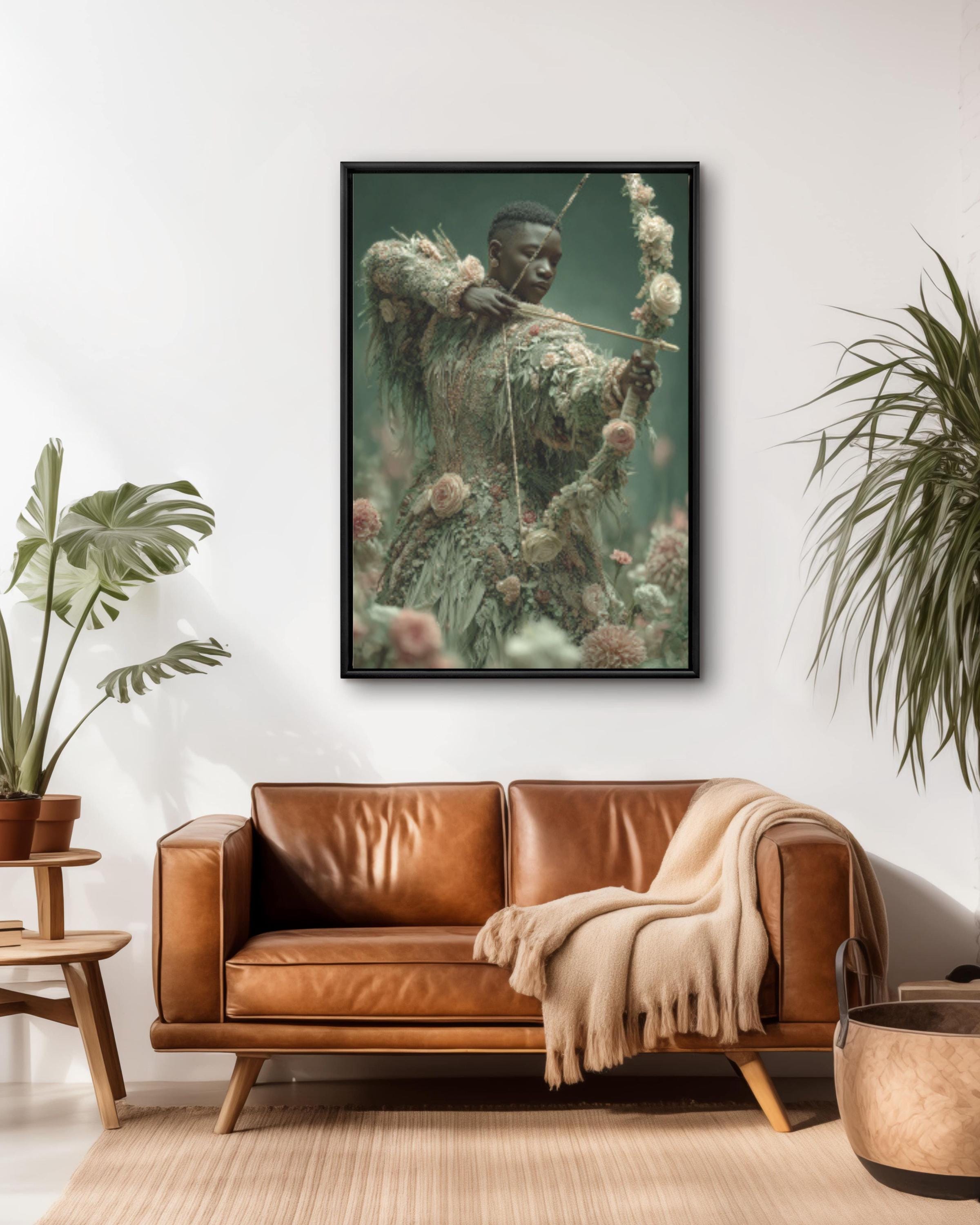 Floral Archer Art Print | Cinematic Fantasy Warrior Poster/Canvas