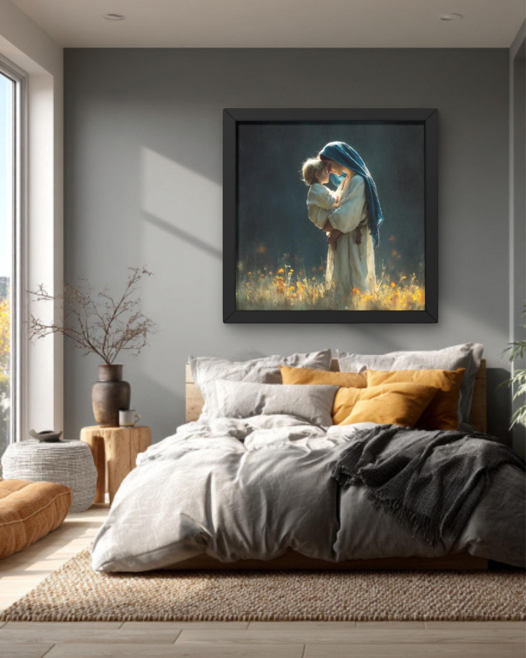 Virgin Mary and Baby Jesus Art | Sacred Christian Wall Decor