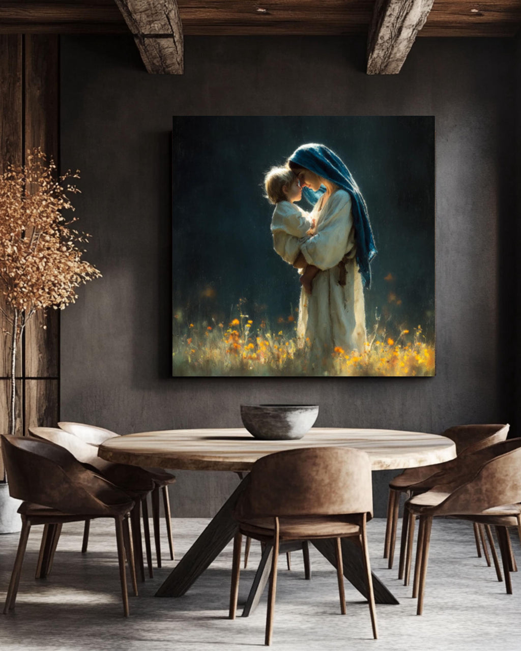 Virgin Mary and Baby Jesus Art | Sacred Christian Wall Decor