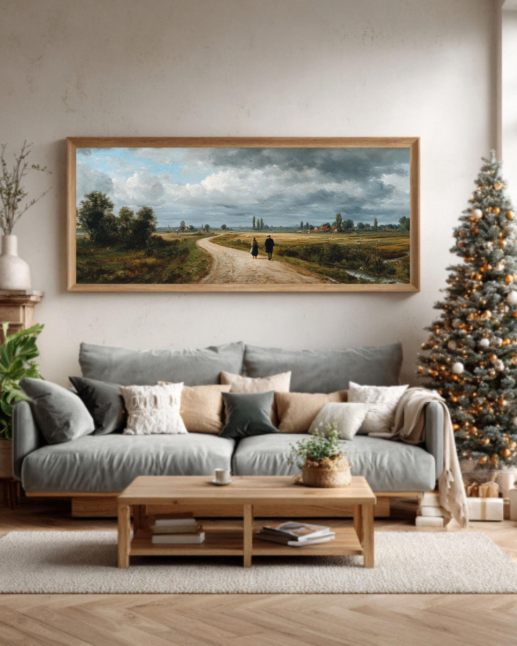 Dutch Golden Age Landscape Painting â€“ Moody Sky, Countryside Scene, Canvas or Framed Canvas Wall Art Print – Premium Home Decor