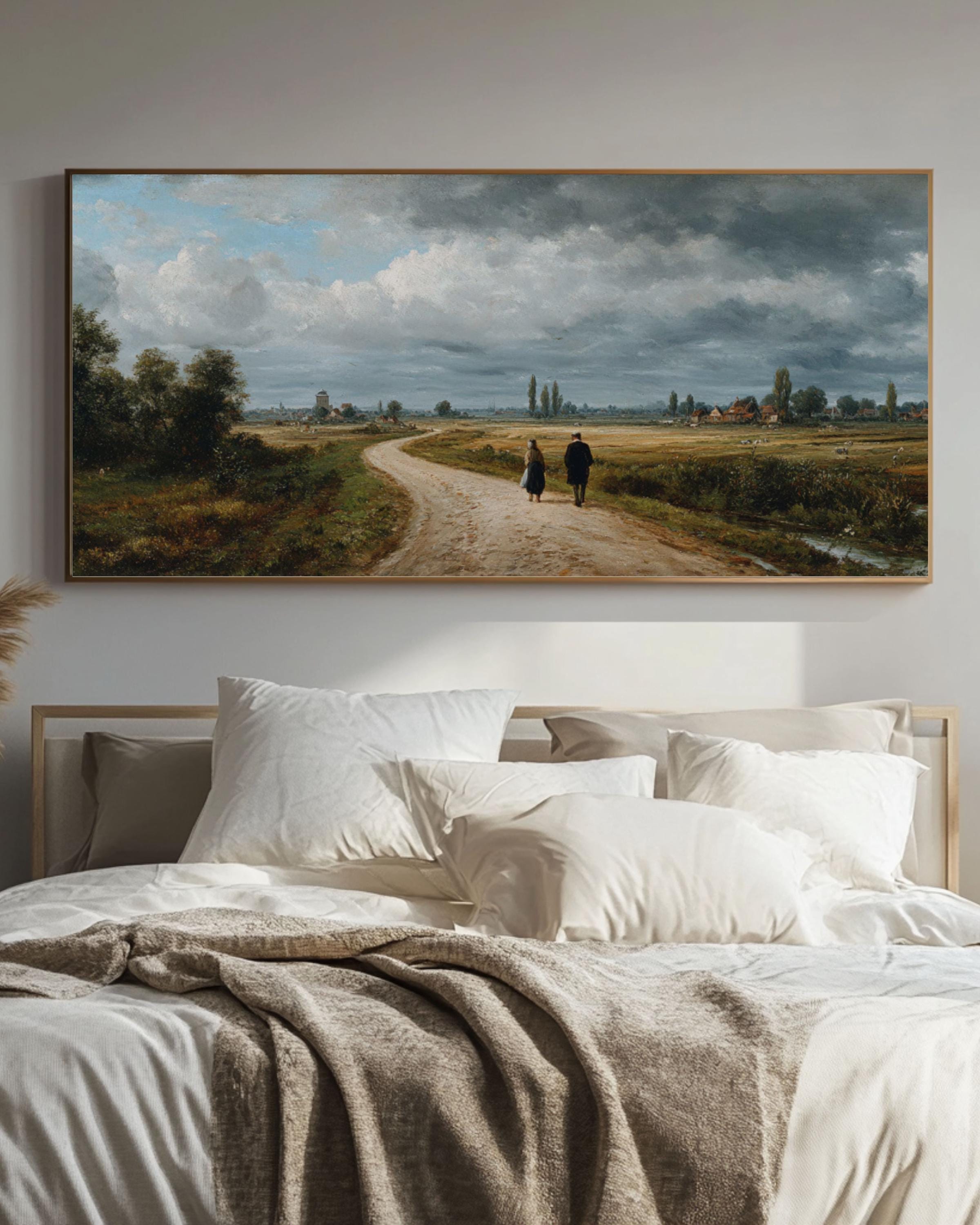 Dutch Golden Age Landscape Painting â€“ Moody Sky, Countryside Scene, Canvas or Framed Canvas Wall Art Print – Premium Home Decor