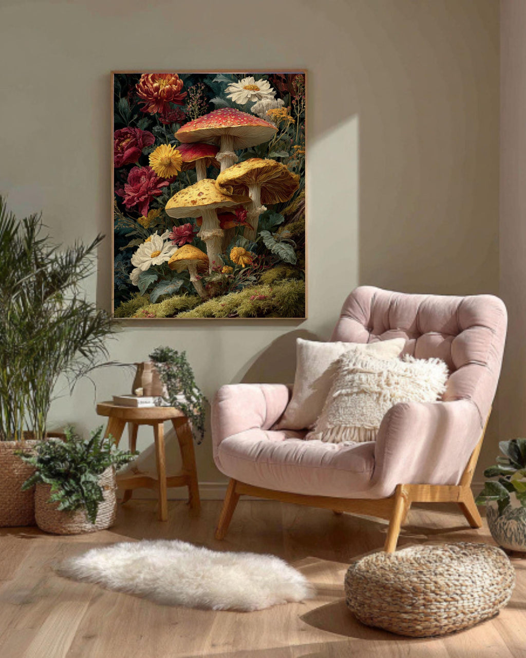 Forestcore Mushroom Art â€“ Baroque Chiaroscuro Canvas Print Canvas Wall Art Print – Premium Home Decor