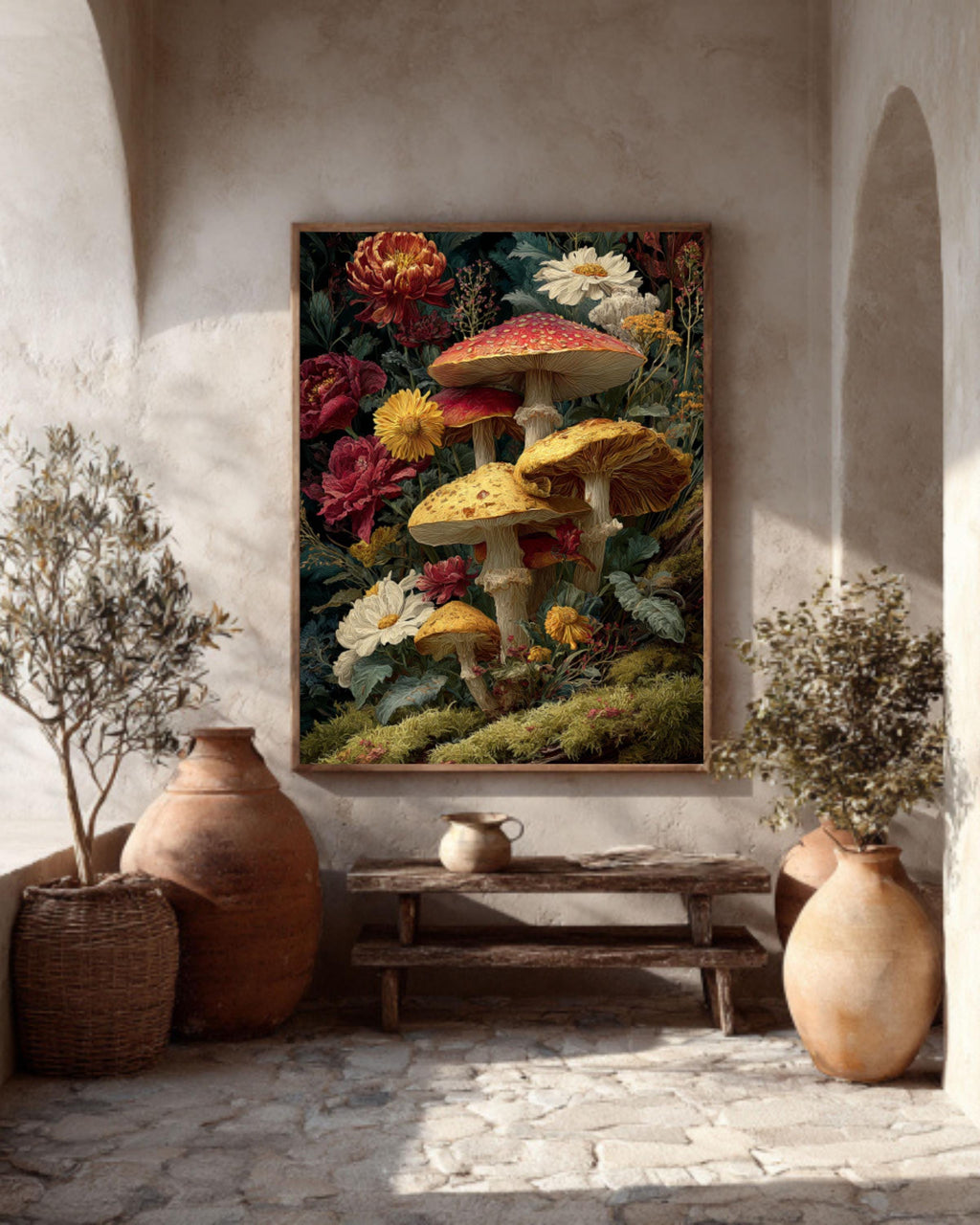 Forestcore Mushroom Art â€“ Baroque Chiaroscuro Canvas Print Canvas Wall Art Print – Premium Home Decor