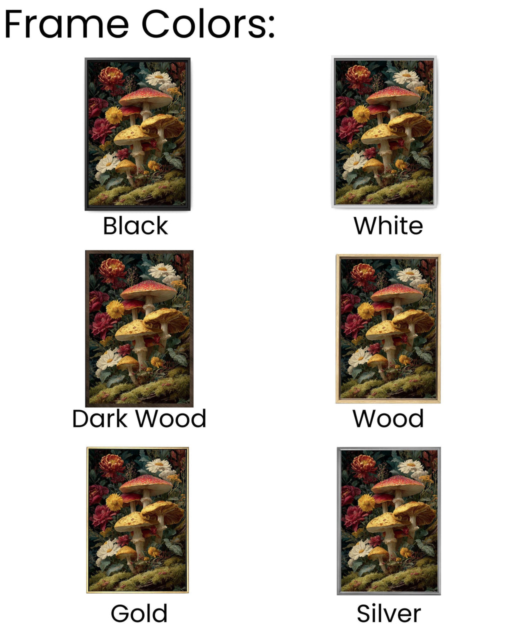 Forestcore Mushroom Art â€“ Baroque Chiaroscuro Canvas Print Canvas Wall Art Print – Premium Home Decor