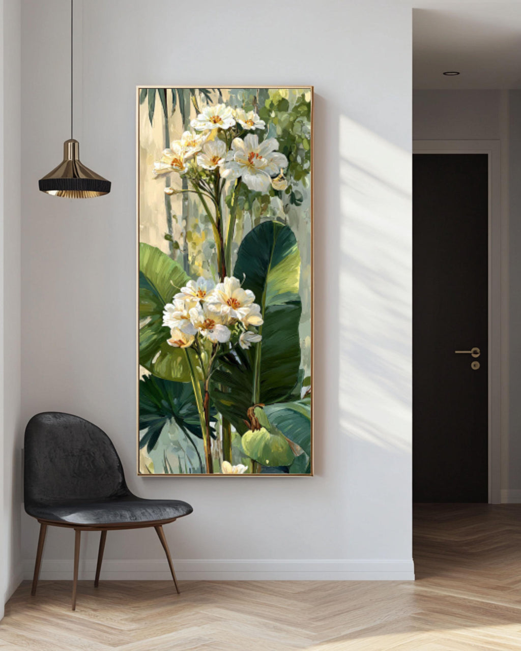 Vintage Banana Tree Oil Painting – Botanical Tropical Canvas Art