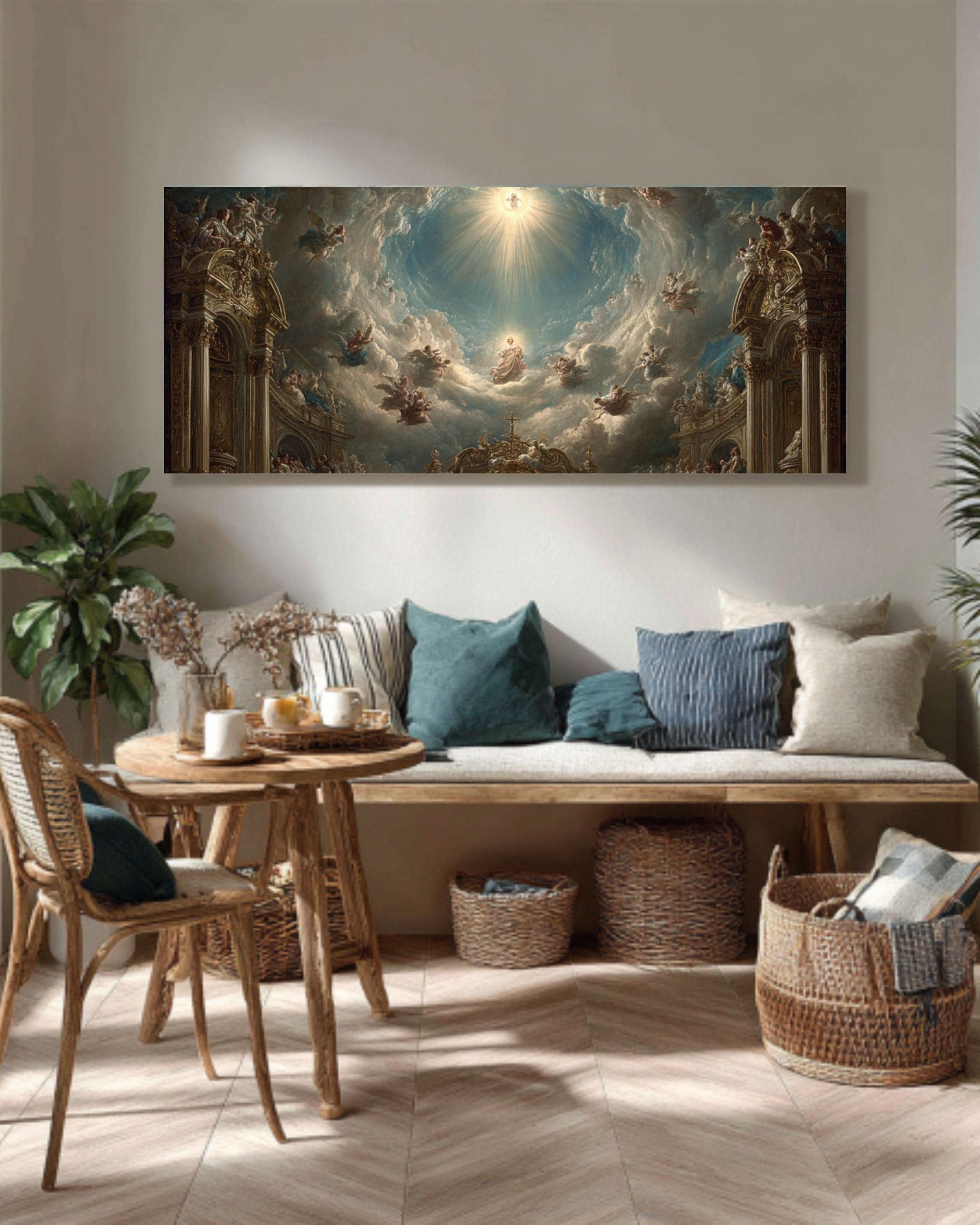 Immaculate Conception Baroque Painting – Mary, Baby Jesus, Angels Canvas/Print