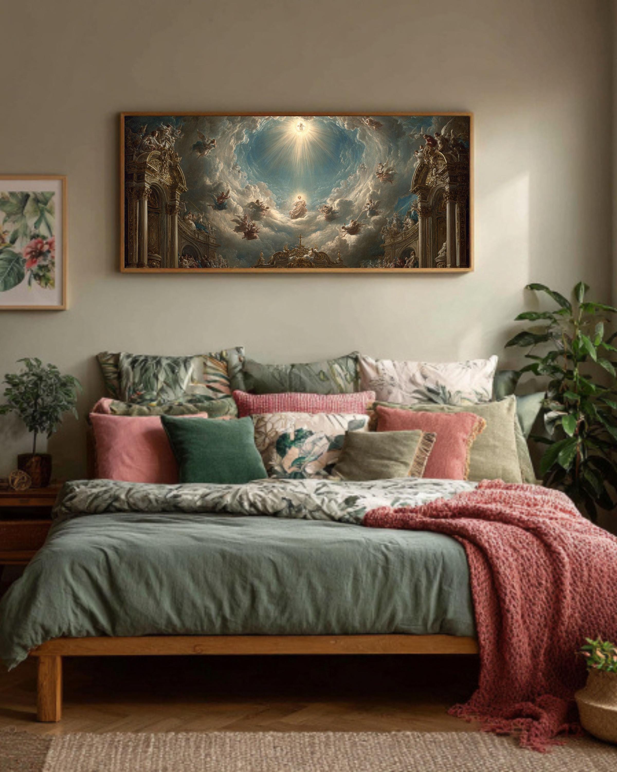 Immaculate Conception Baroque Painting – Mary, Baby Jesus, Angels Canvas/Print