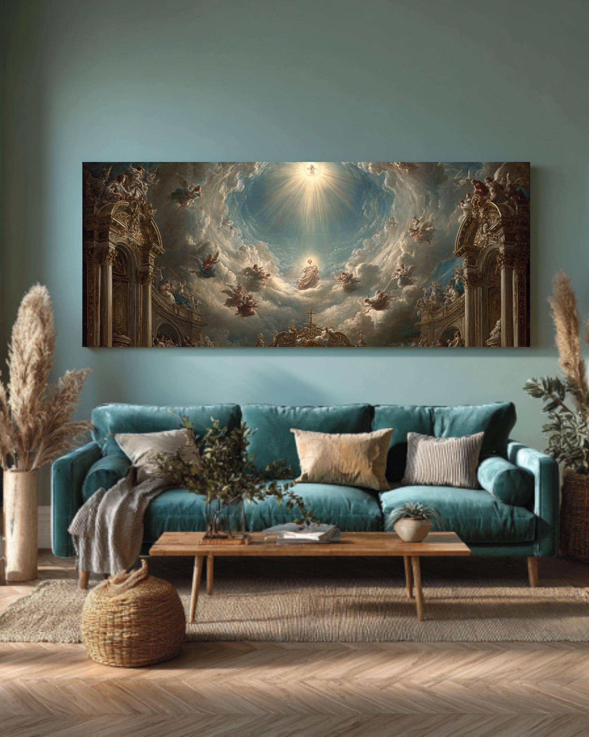 Immaculate Conception Baroque Painting – Mary, Baby Jesus, Angels Canvas/Print