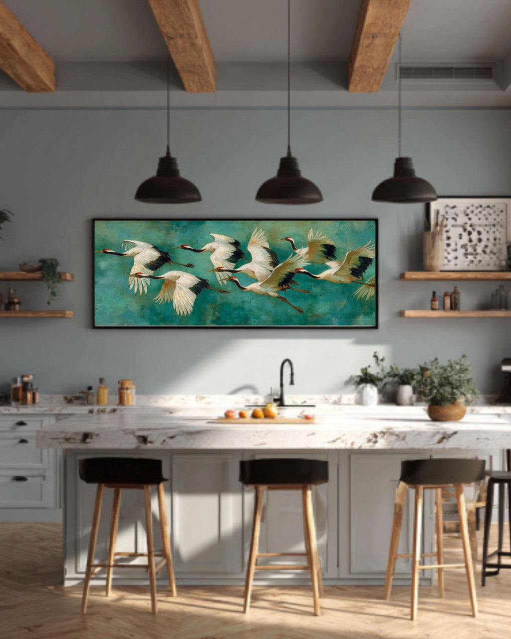 Matisse Red-Crowned Cranes Canvas – Modern Art, Birds in Flight