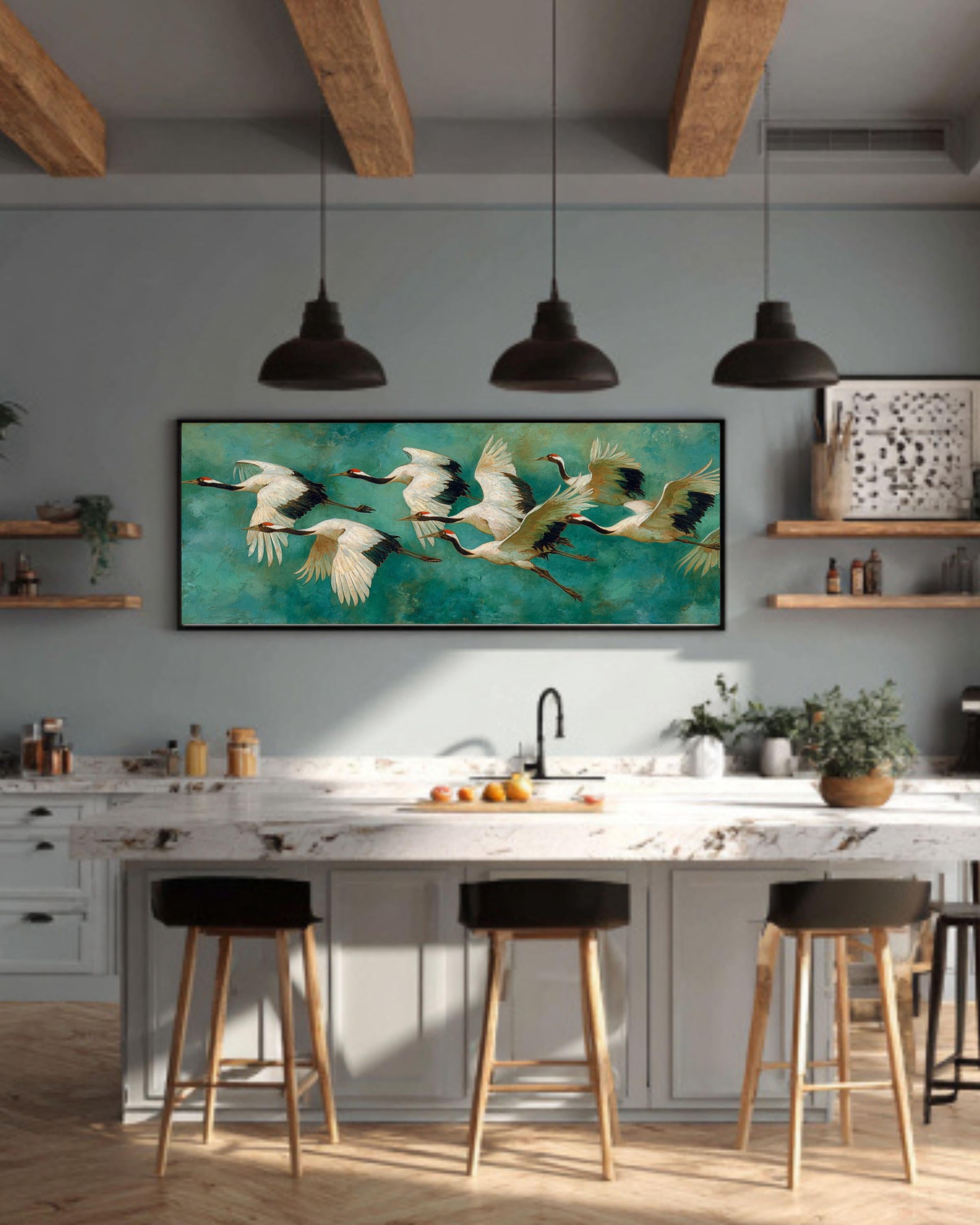 Matisse Red-Crowned Cranes Canvas – Modern Art, Birds in Flight