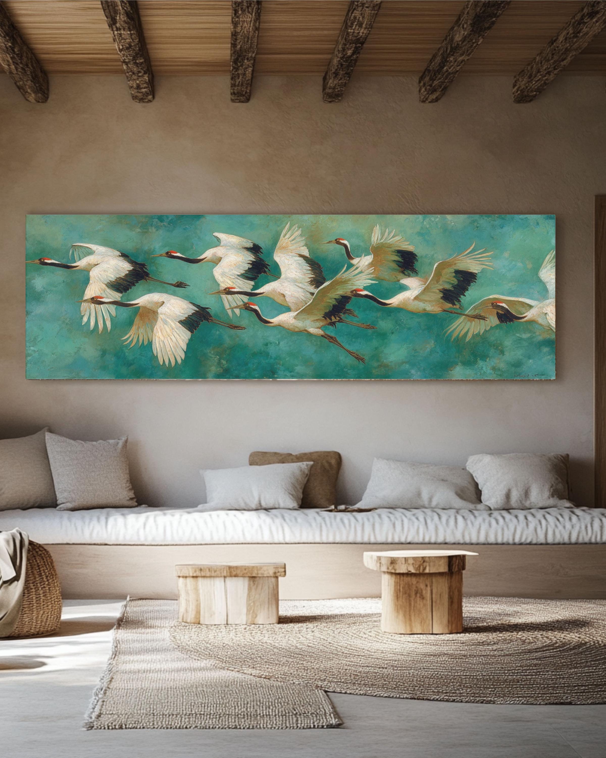 Matisse Red-Crowned Cranes Canvas – Modern Art, Birds in Flight