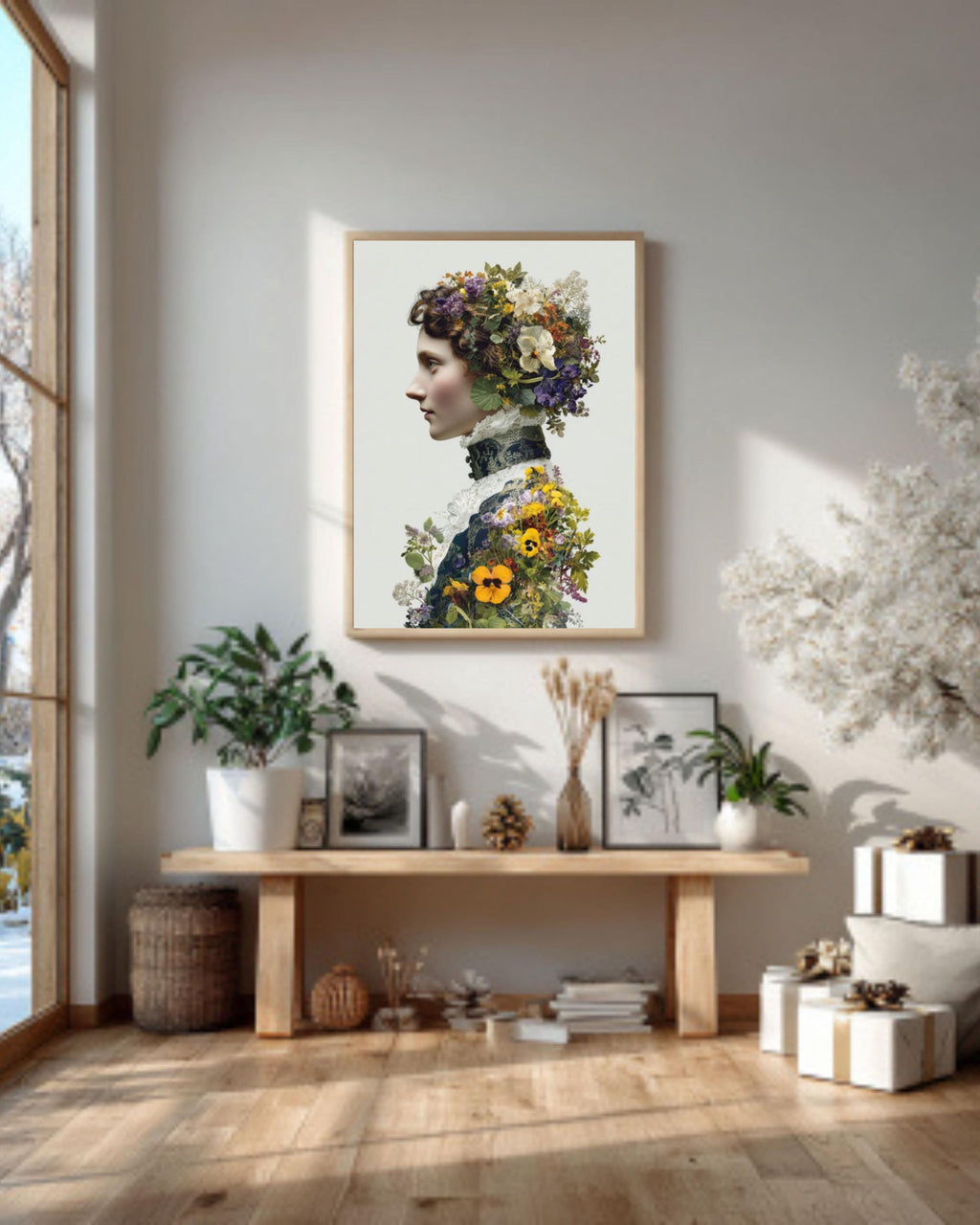 Victorian Floral Hair Woman Art | Christian Lacroix Style Collage