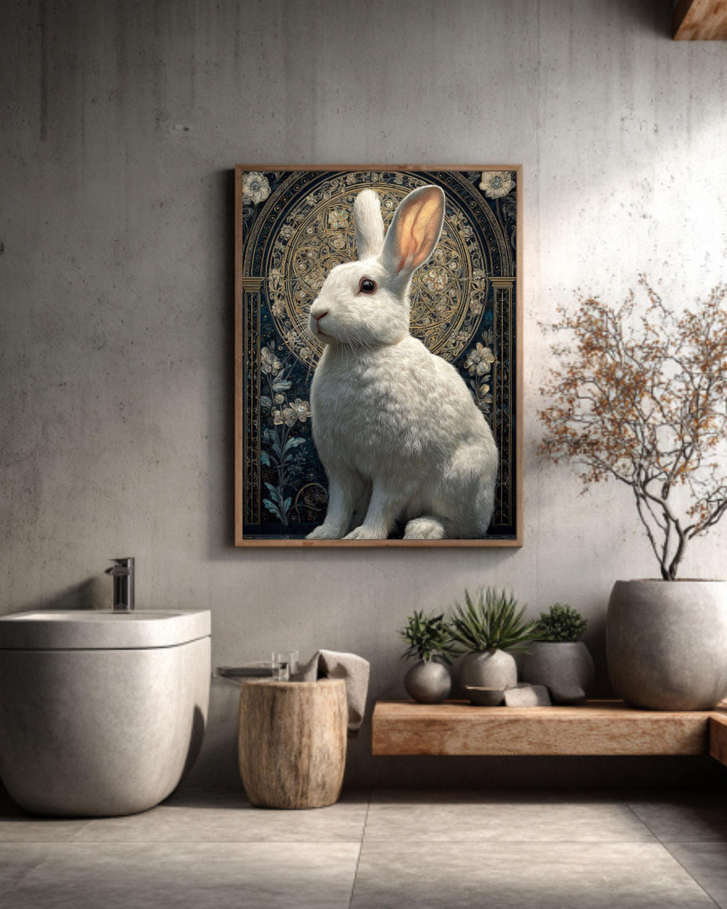 White Rabbit Portrait | Pastel Floral Arch