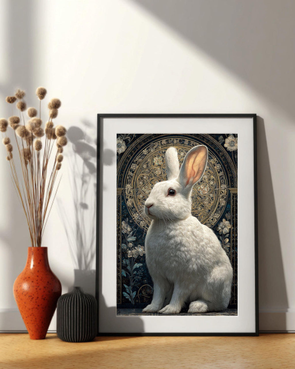 White Rabbit Portrait | Pastel Floral Arch