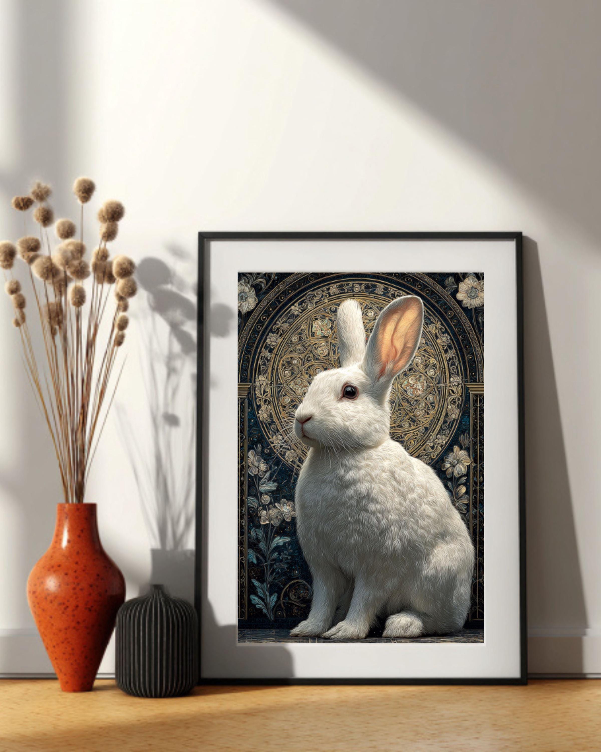 White Rabbit Portrait | Pastel Floral Arch