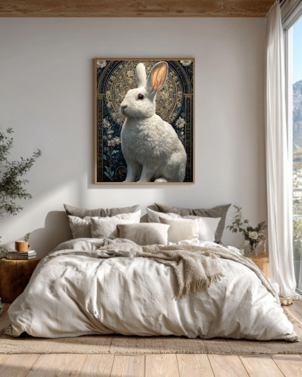 White Rabbit Portrait | Pastel Floral Arch