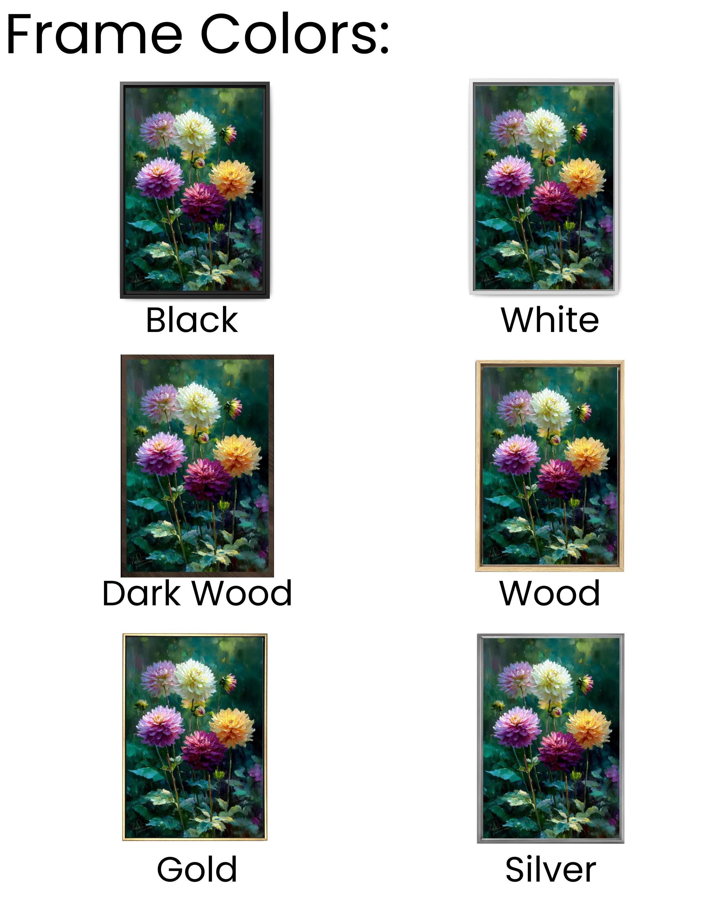 Dahlia Garden Oil Painting – Daniel Gerhartz Style, Floral Canvas Art