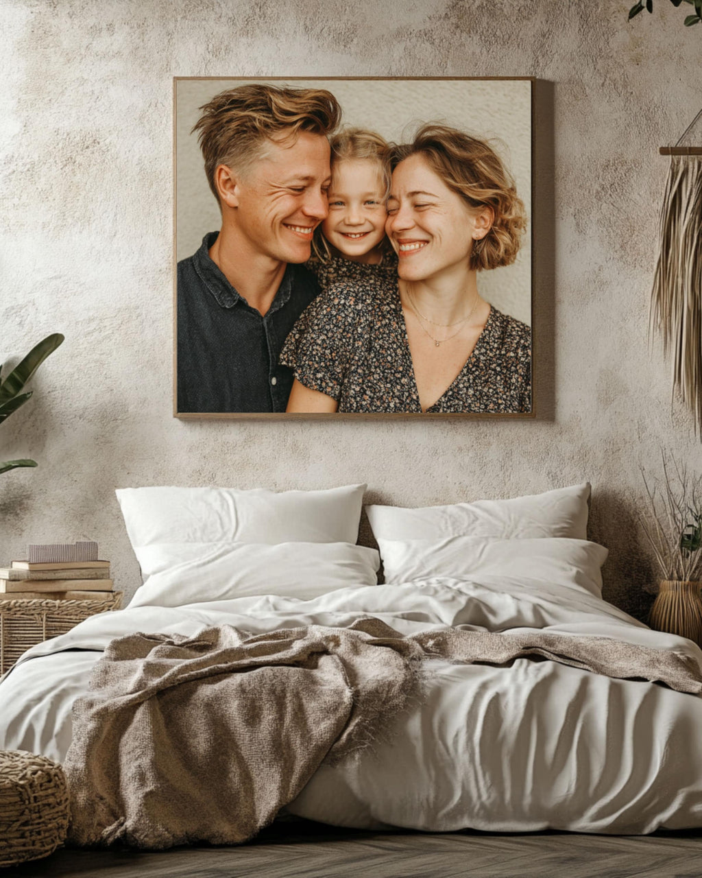 Personalized Photo Canvas Print – Custom Framed Family Portrait Wall Art