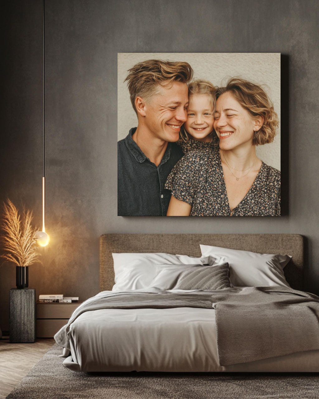 Personalized Photo Canvas Print – Custom Framed Family Portrait Wall Art