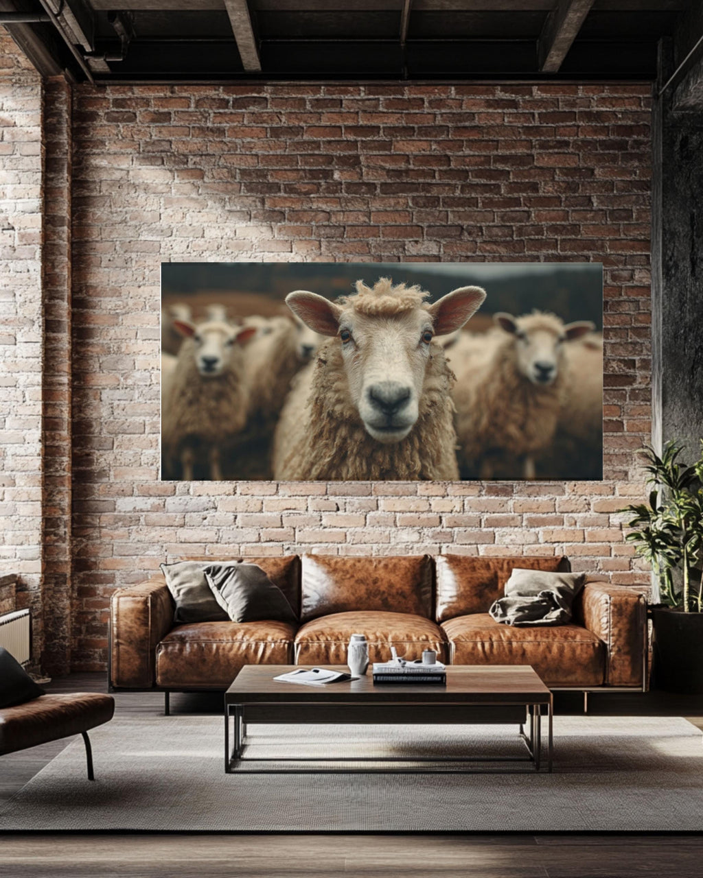 Vintage Sheep Portrait Wall Art – Farmhouse Canvas or Framed Print