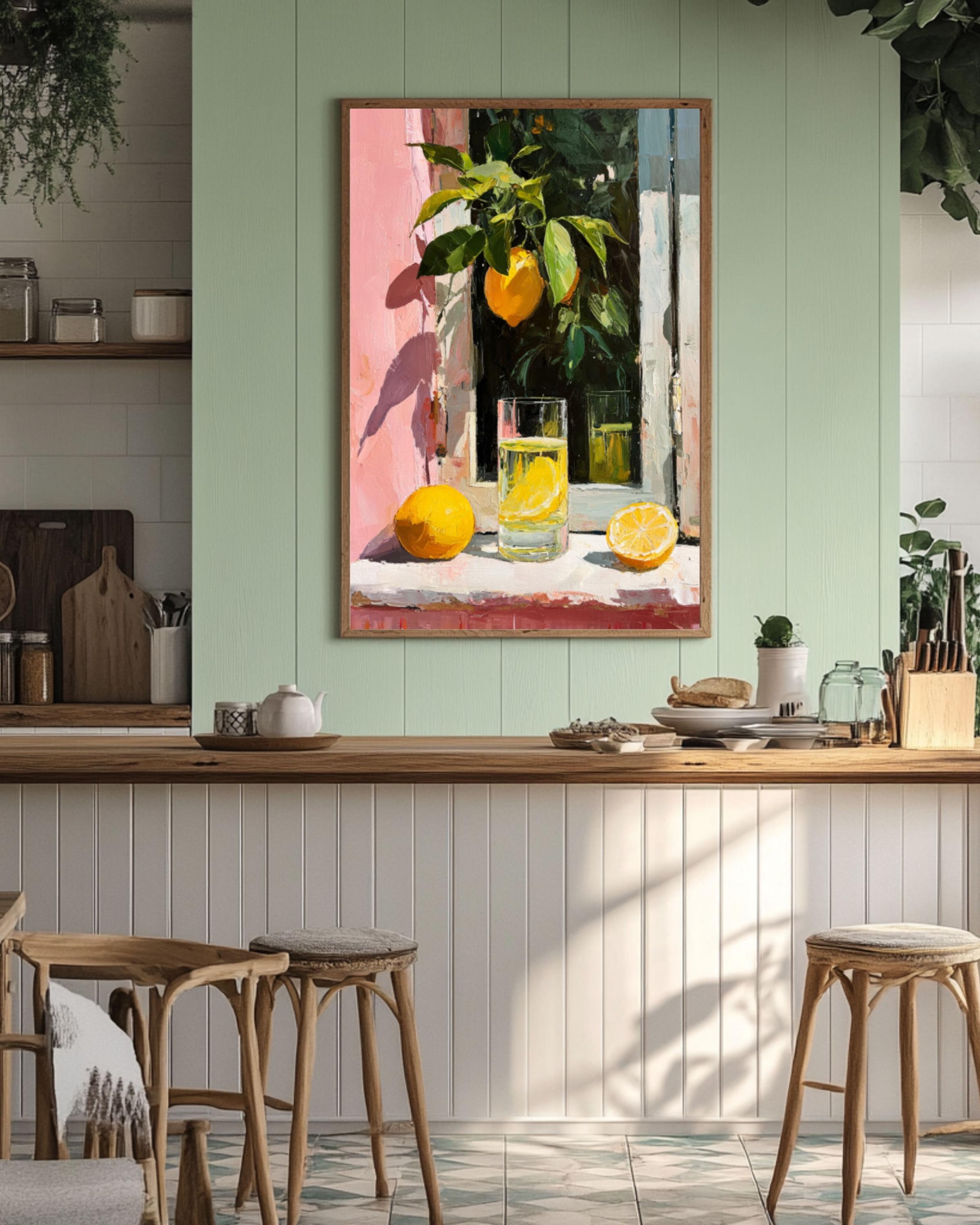 Matisse-Inspired Lemon Wall Art – Sunny Windowsill Still Life Print