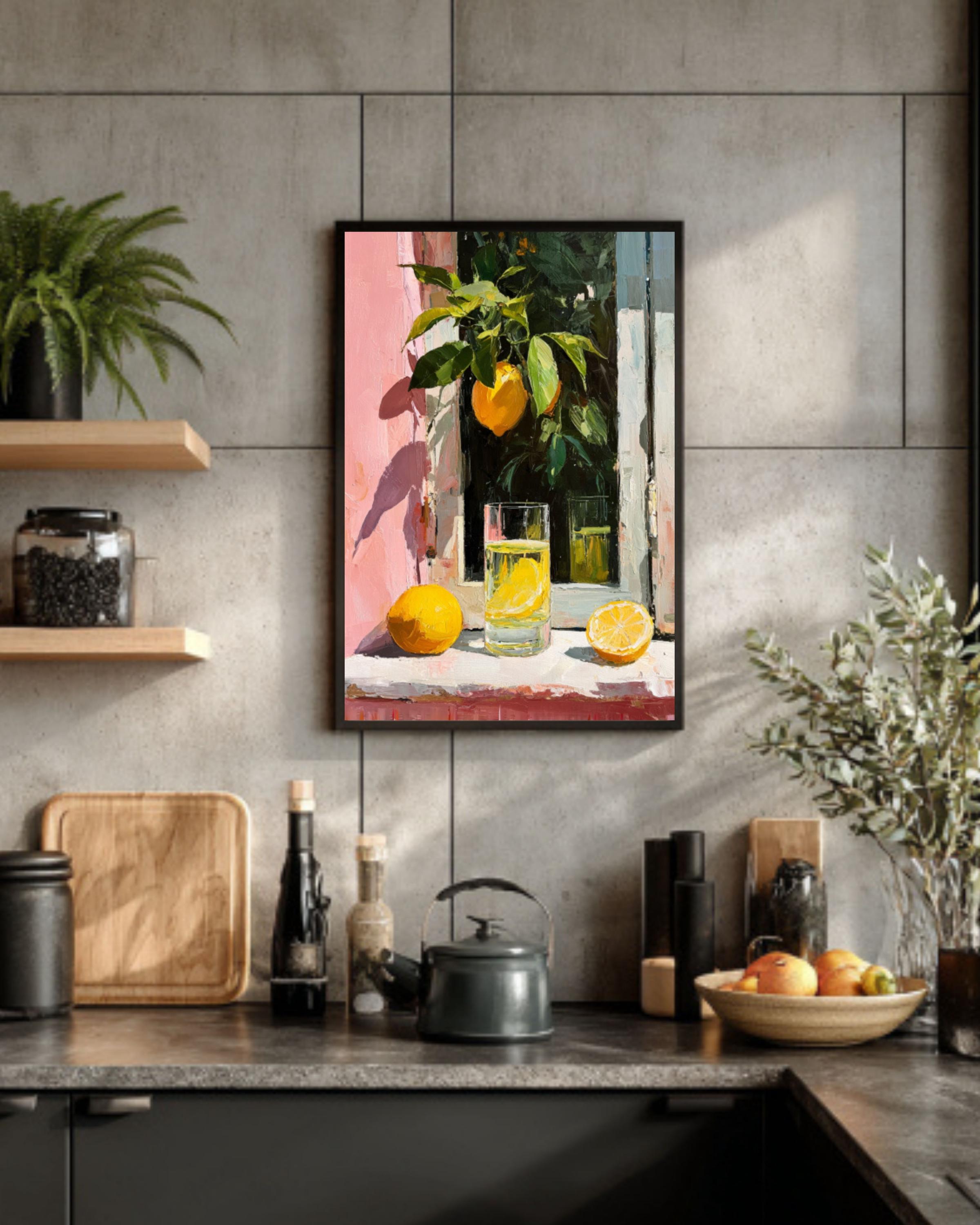 Matisse-Inspired Lemon Wall Art – Sunny Windowsill Still Life Print
