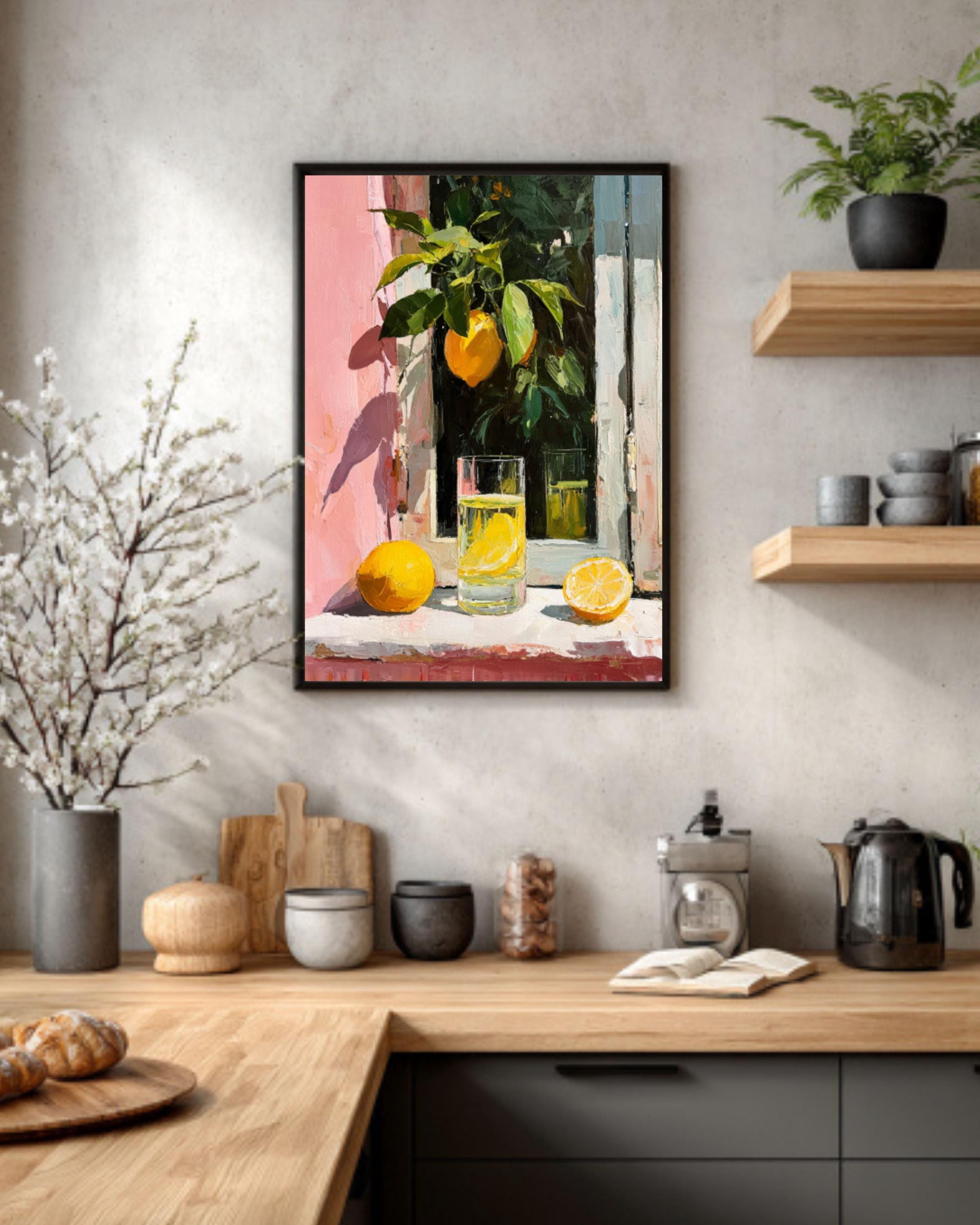 Matisse-Inspired Lemon Wall Art – Sunny Windowsill Still Life Print
