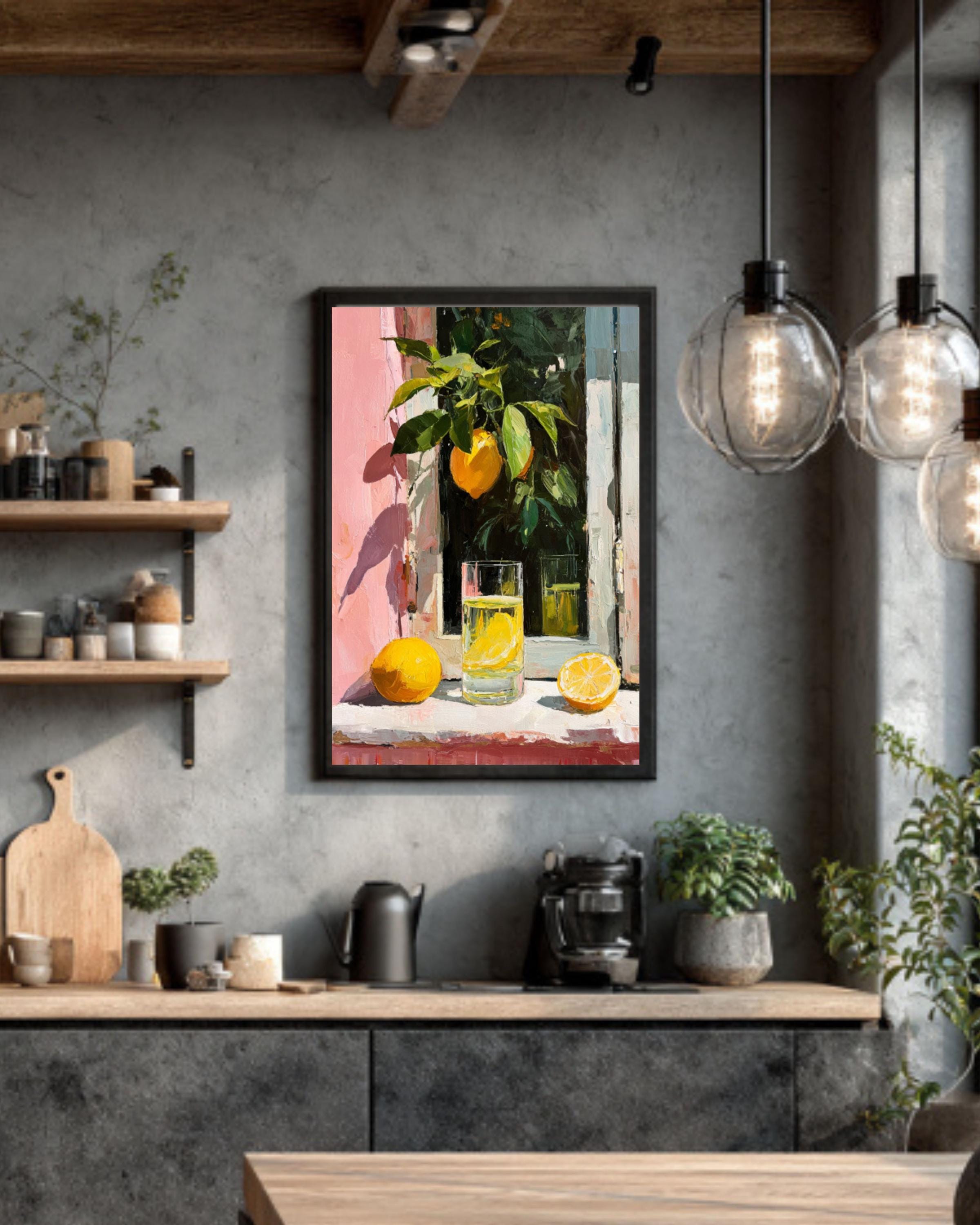 Matisse-Inspired Lemon Wall Art – Sunny Windowsill Still Life Print
